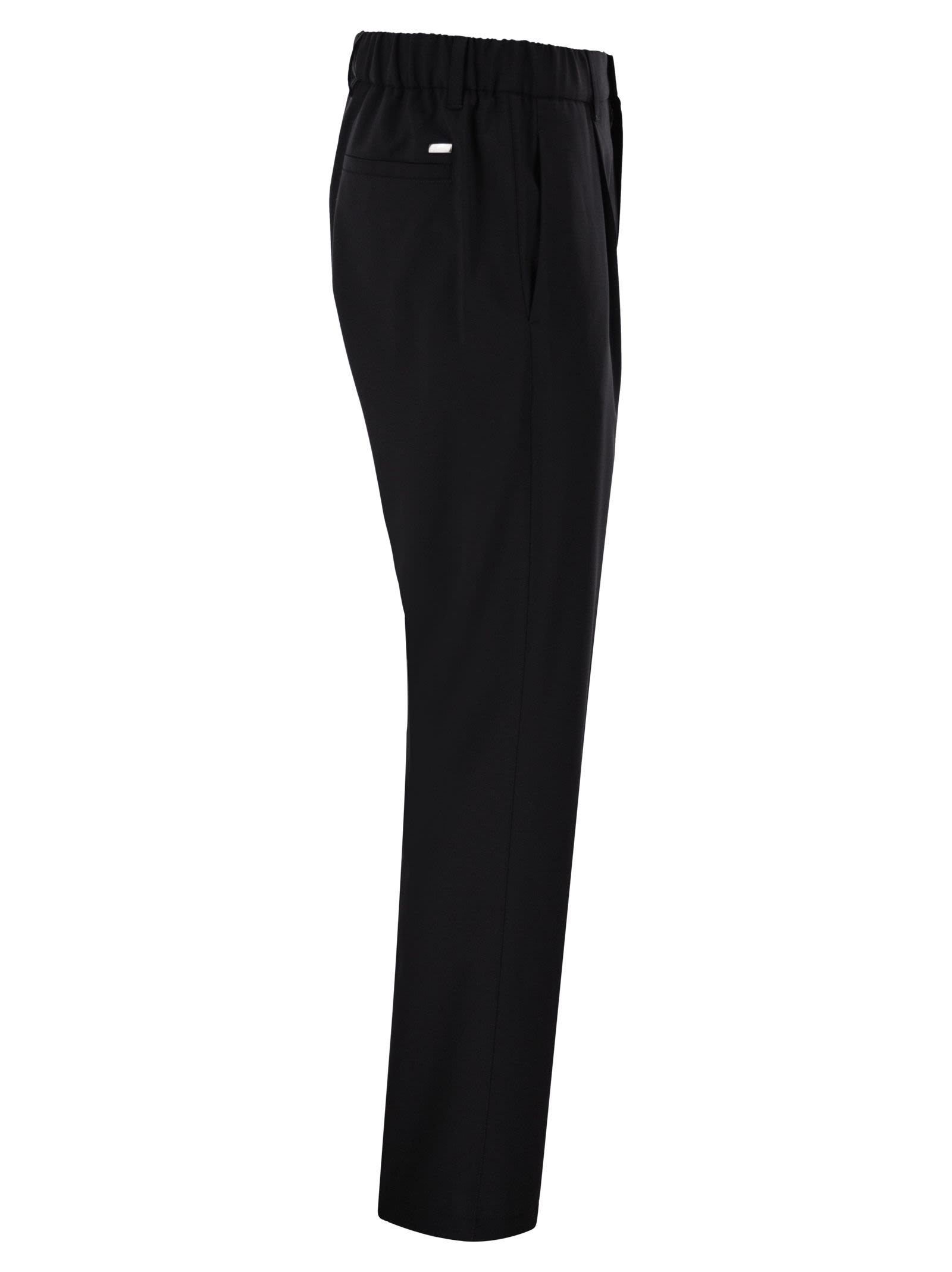 Herno Men Stretch Tailored Trousers In Wool Blend HERNO