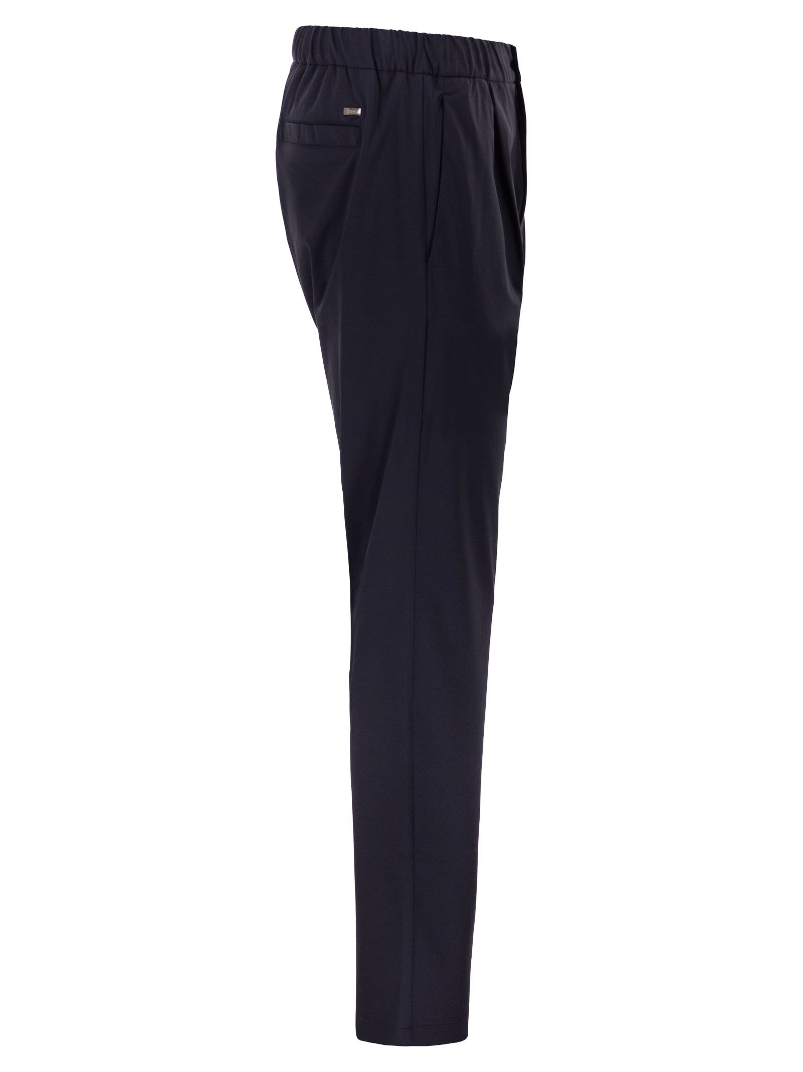 Herno Men Stretch Techno-Nylon Jogger Trousers With Pleats HERNO