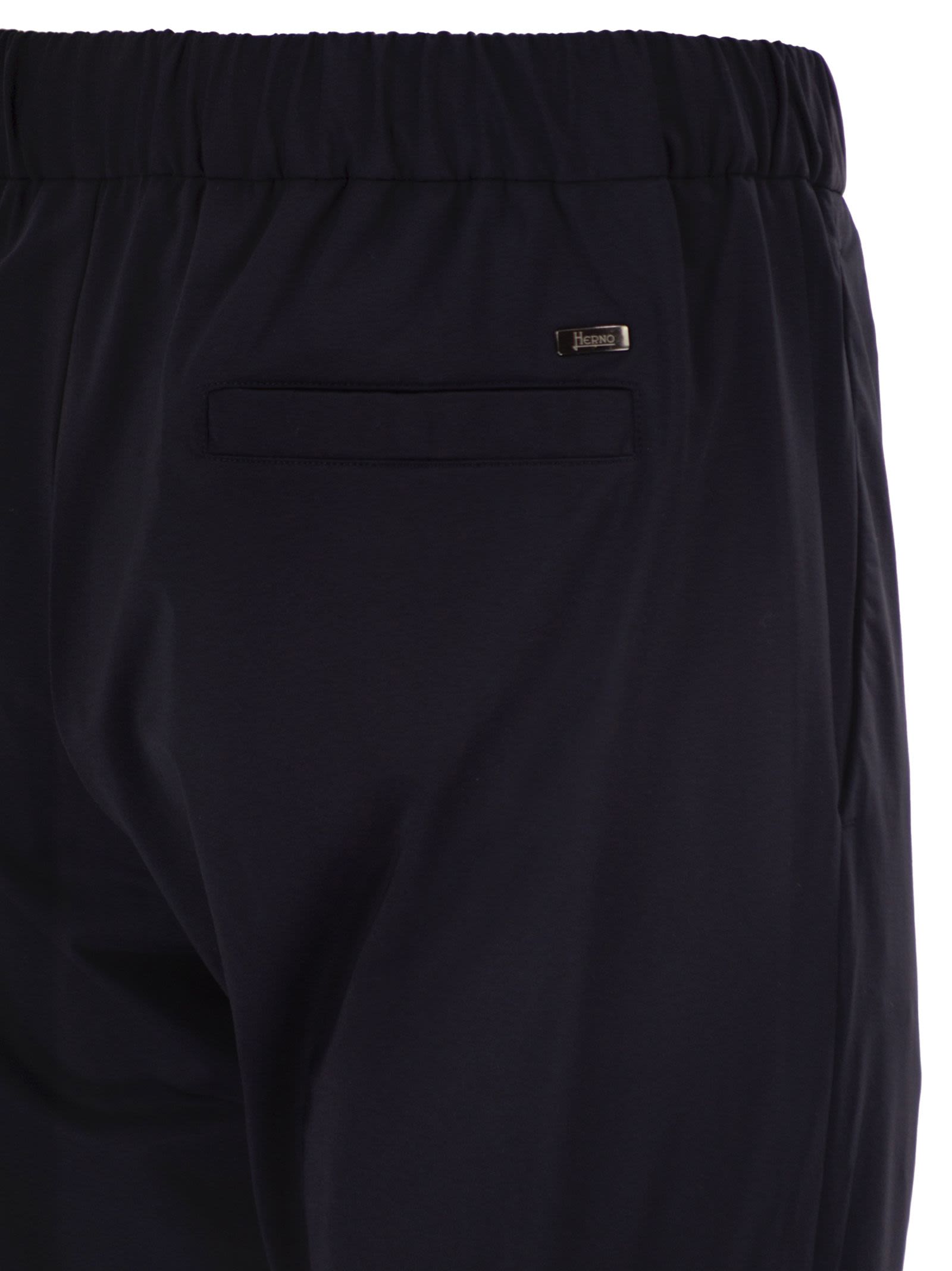 Herno Men Stretch Techno-Nylon Jogger Trousers With Pleats HERNO