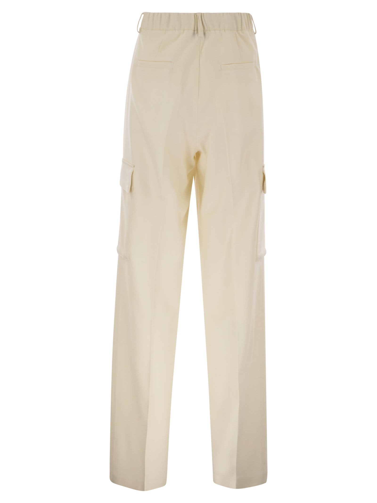 Herno Women Cargo Trousers In Wool And Viscose Blend HERNO