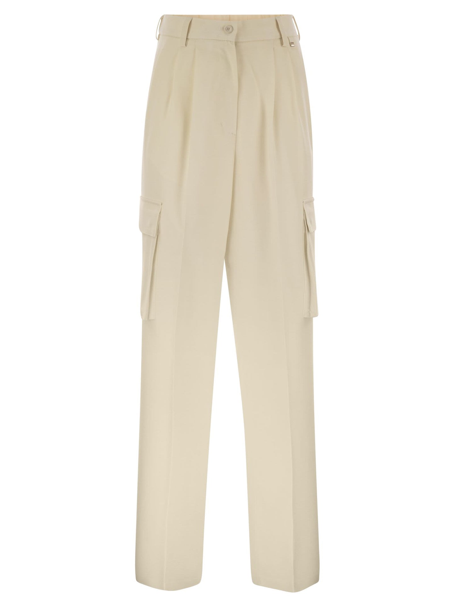 Herno Women Cargo Trousers In Wool And Viscose Blend HERNO