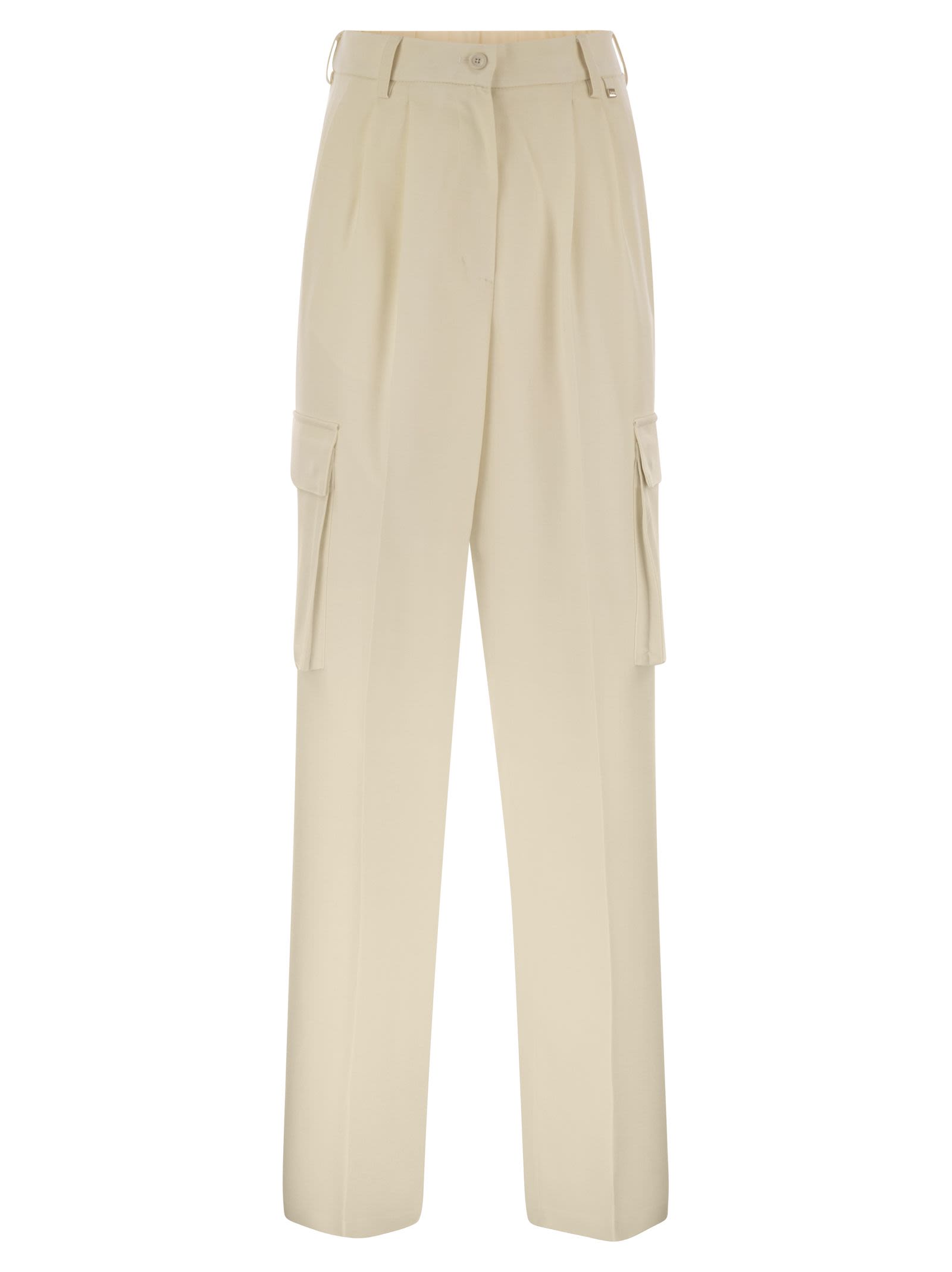 Herno Women Cargo Trousers In Wool And Viscose Blend HERNO