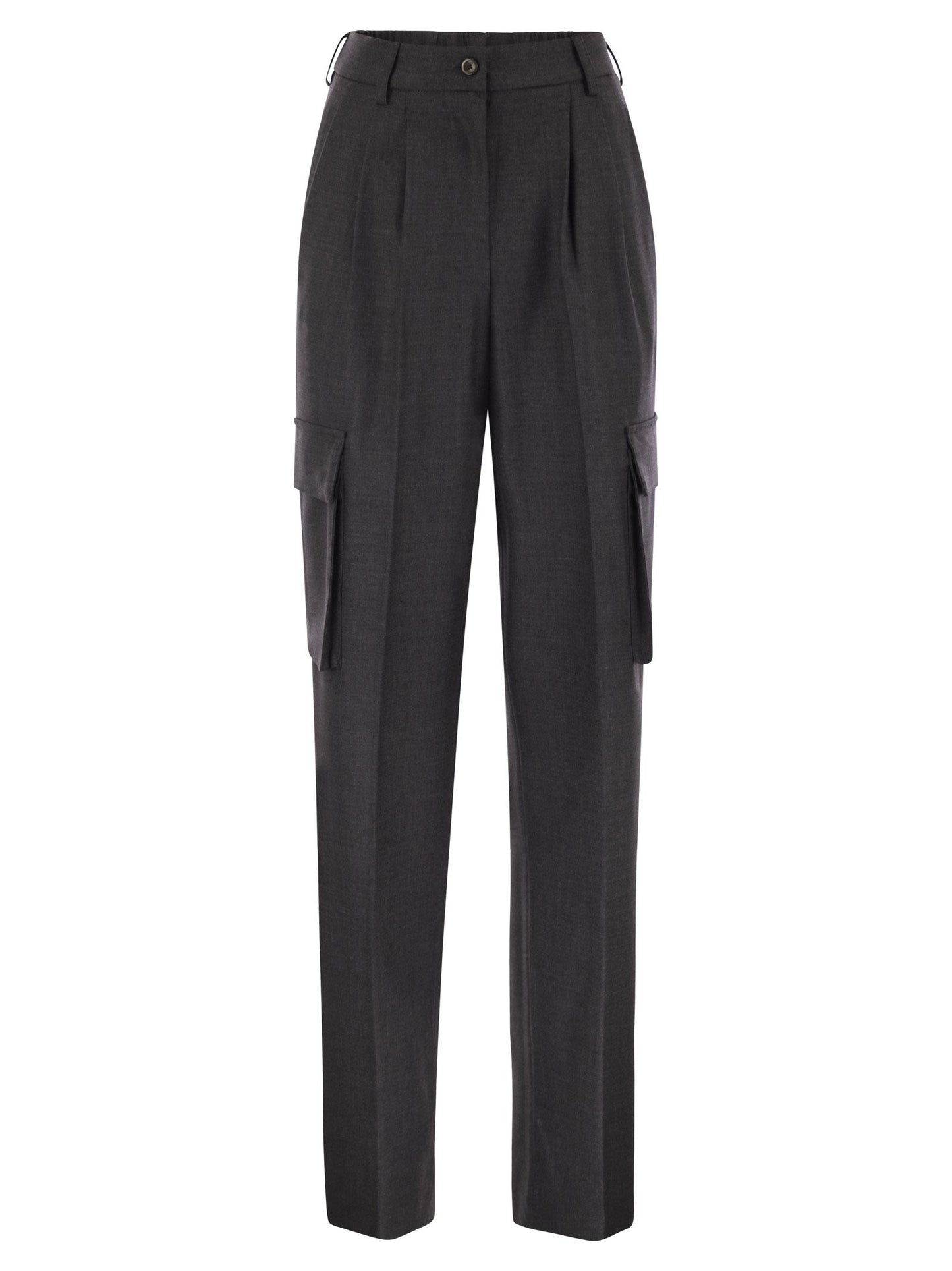 Herno Women Cargo Trousers In Wool And Viscose Blend HERNO