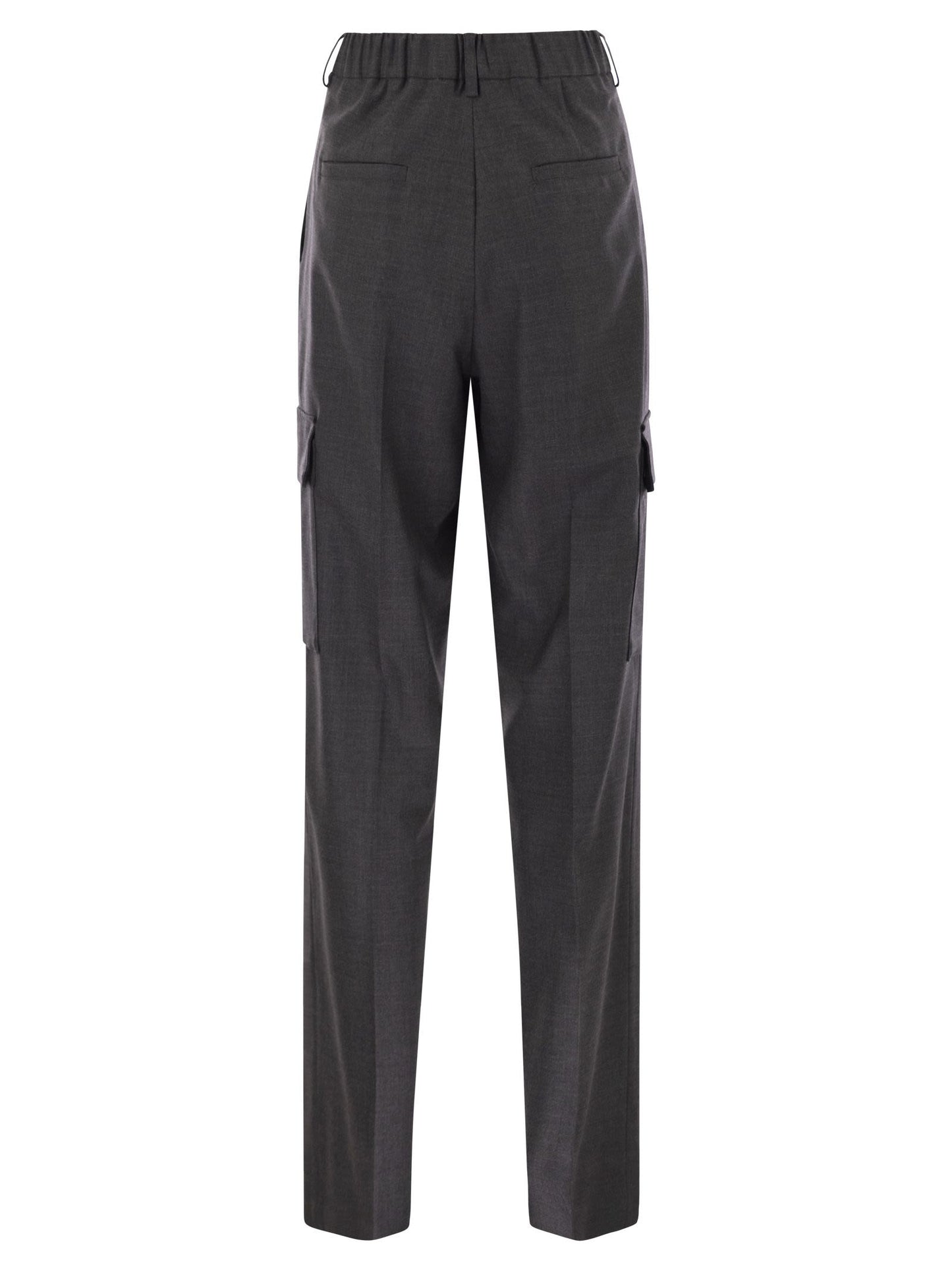 Herno Women Cargo Trousers In Wool And Viscose Blend HERNO
