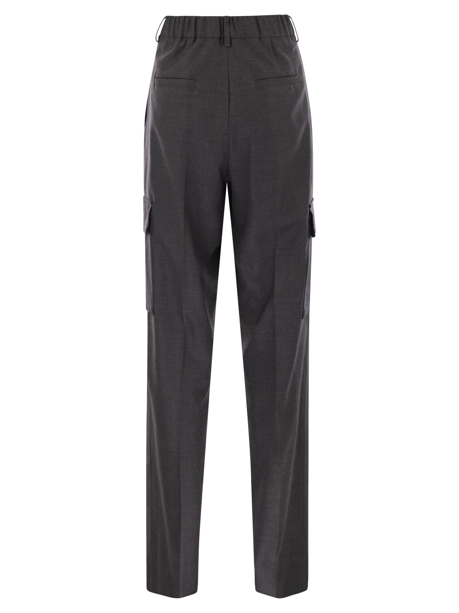 Herno Women Cargo Trousers In Wool And Viscose Blend HERNO