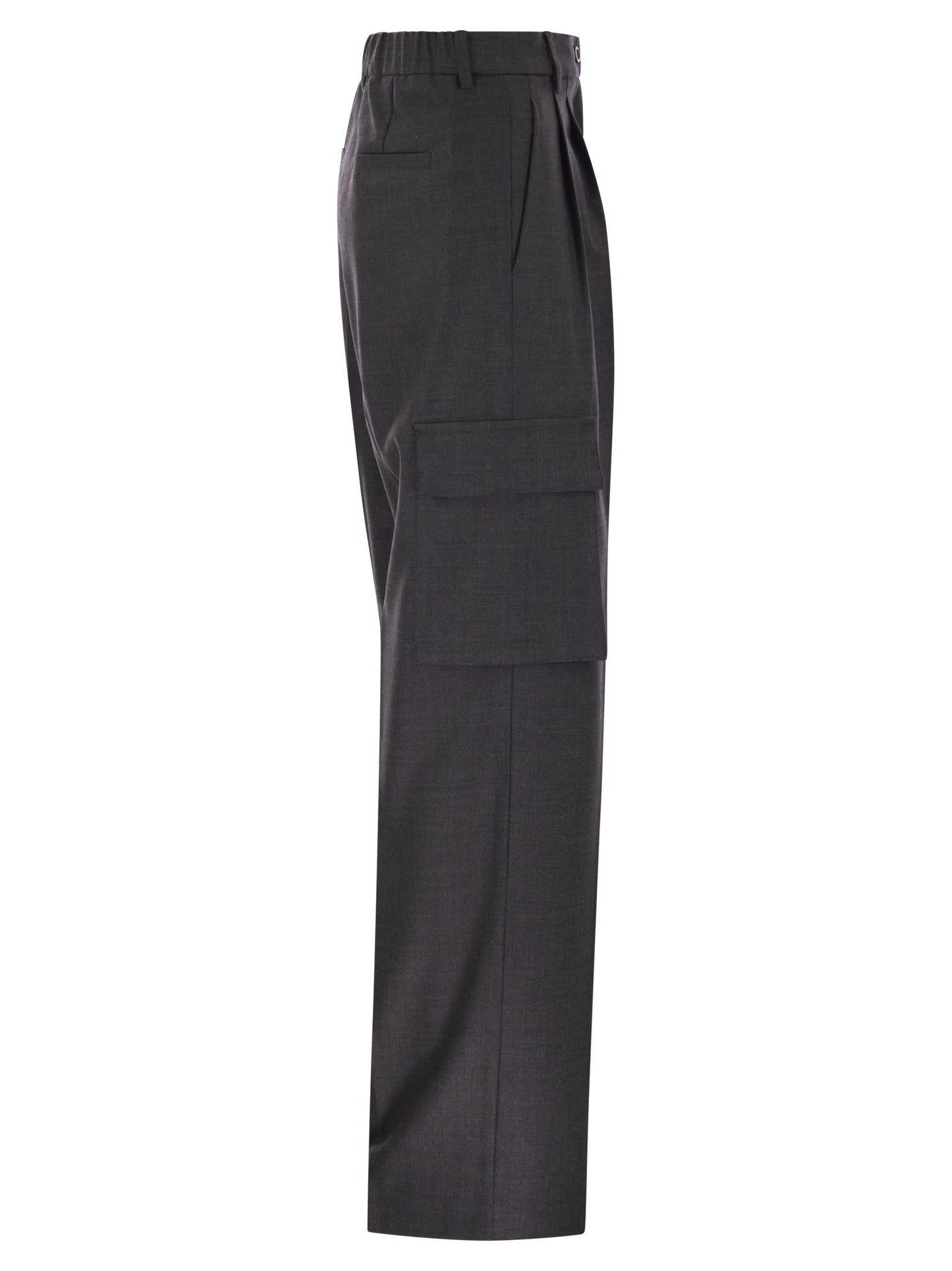 Herno Women Cargo Trousers In Wool And Viscose Blend HERNO