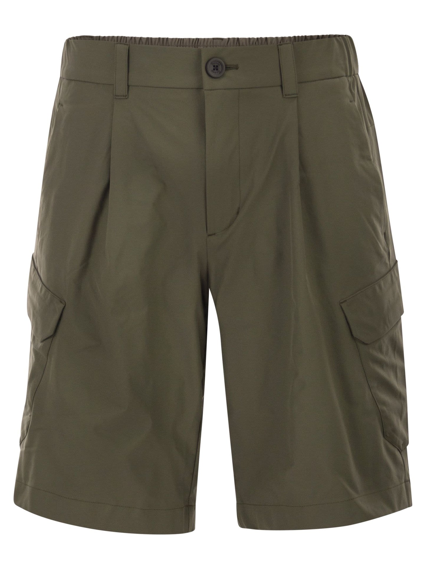 Herno Men Technical Fabric Cargo Bermuda Shorts