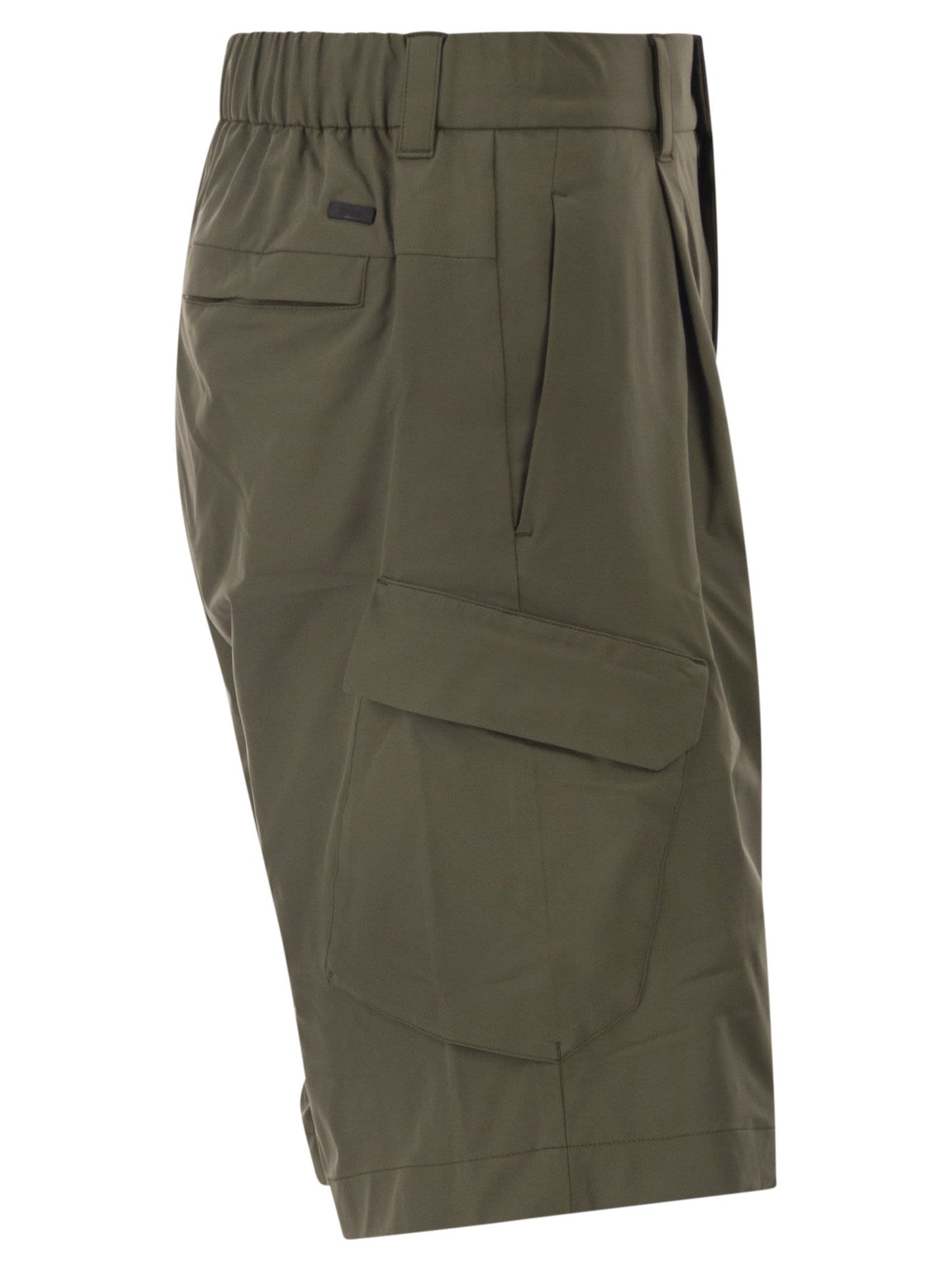 Herno Men Technical Fabric Cargo Bermuda Shorts