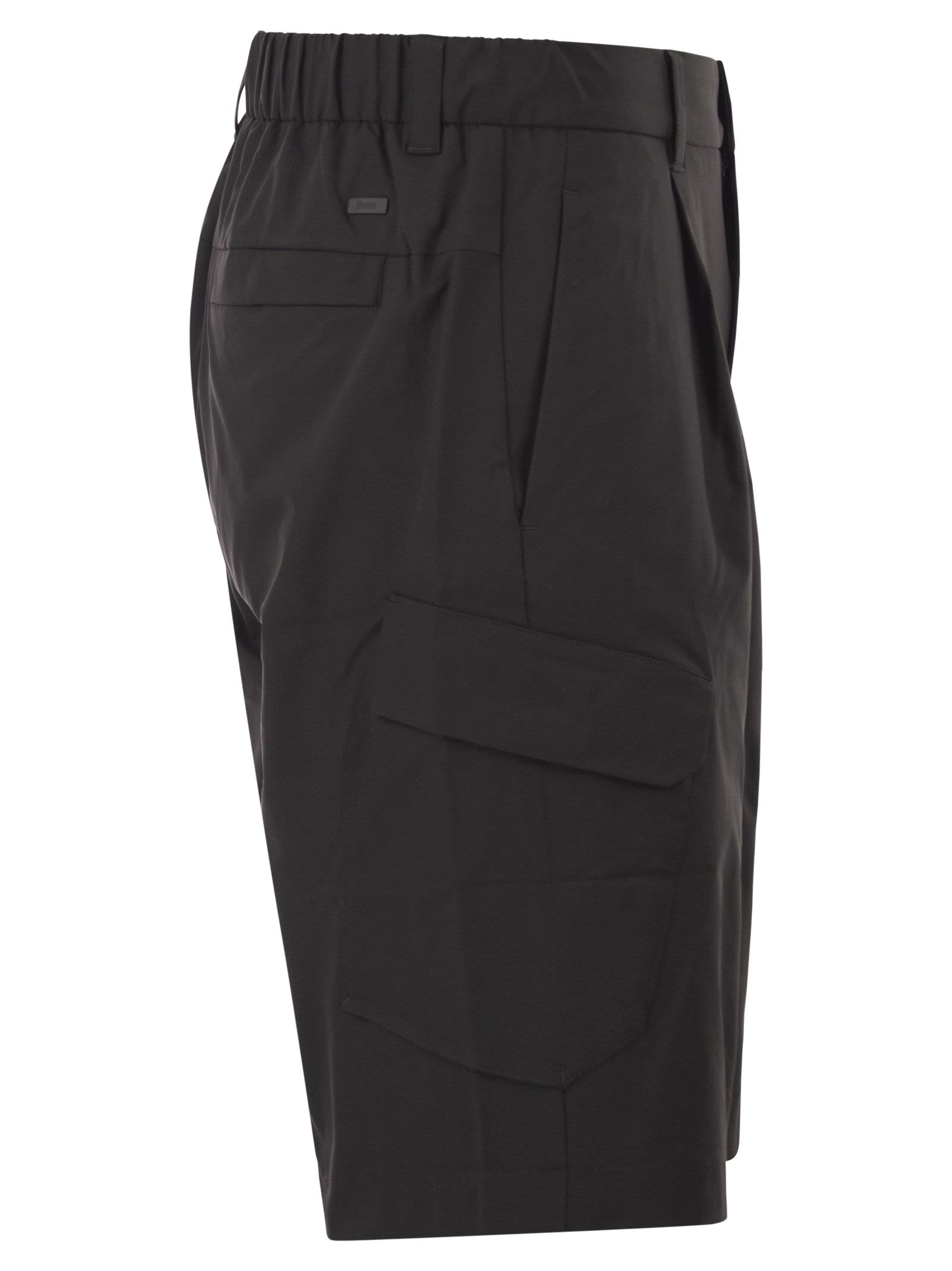 Herno Men Technical Fabric Cargo Bermuda Shorts HERNO