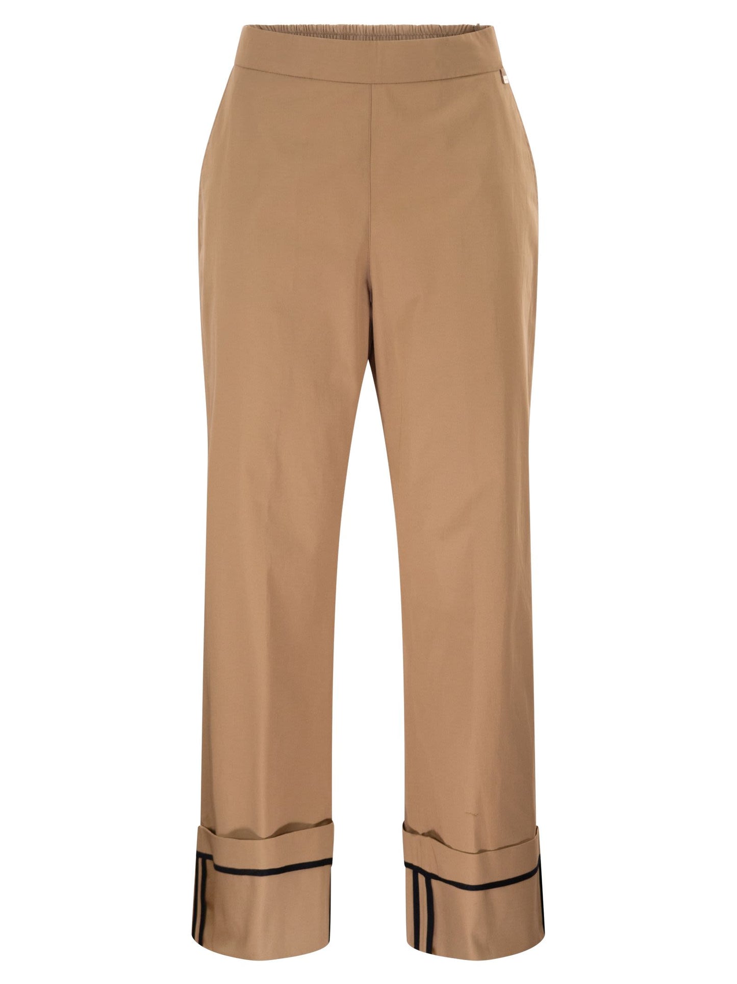 Herno Women Cotton Trousers With Maxi Turn-Ups HERNO
