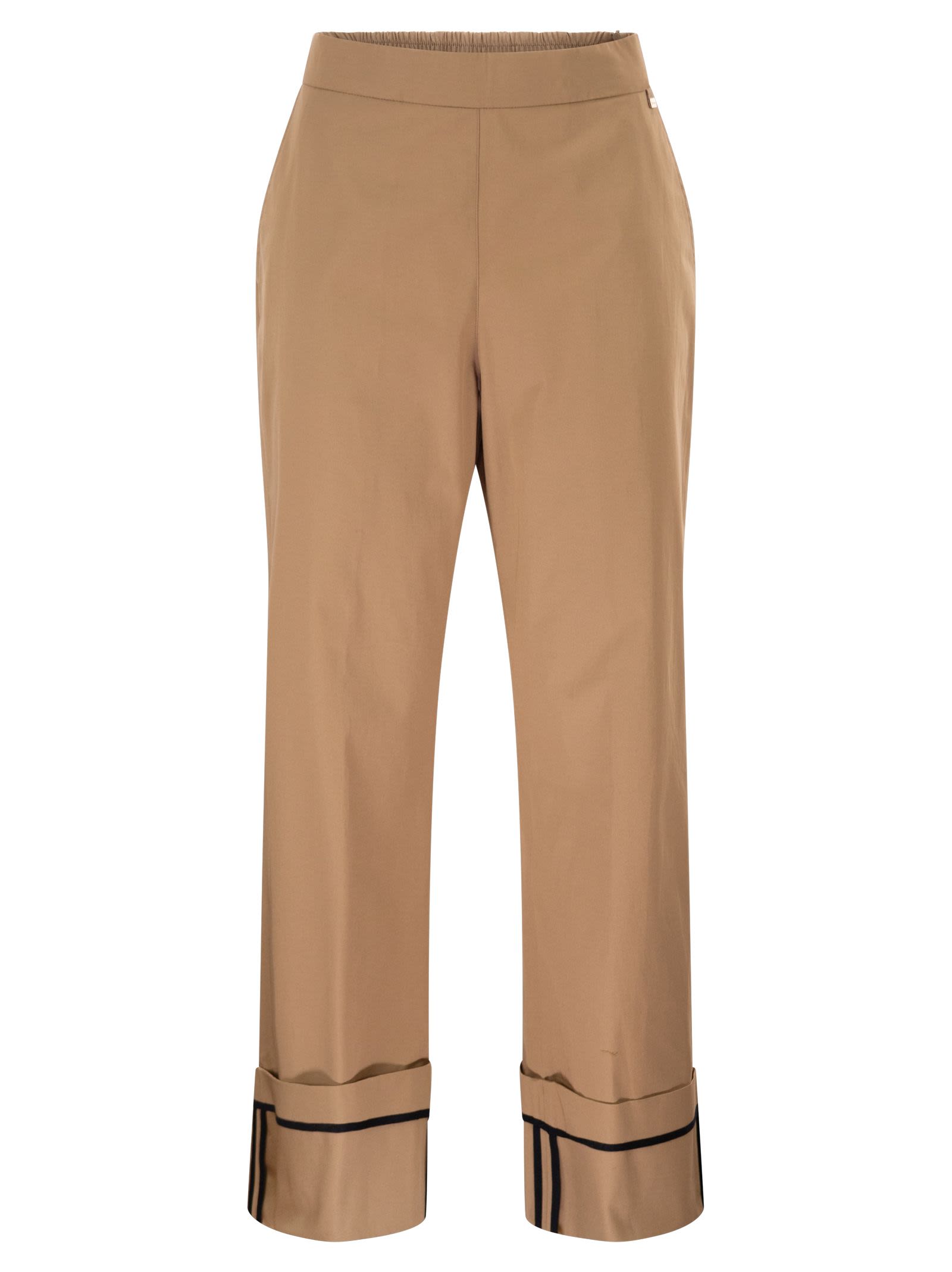 Herno Women Cotton Trousers With Maxi Turn-Ups HERNO
