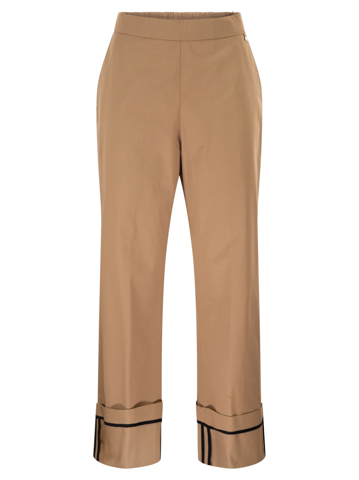 Herno Women Cotton Trousers With Maxi Turn-Ups HERNO