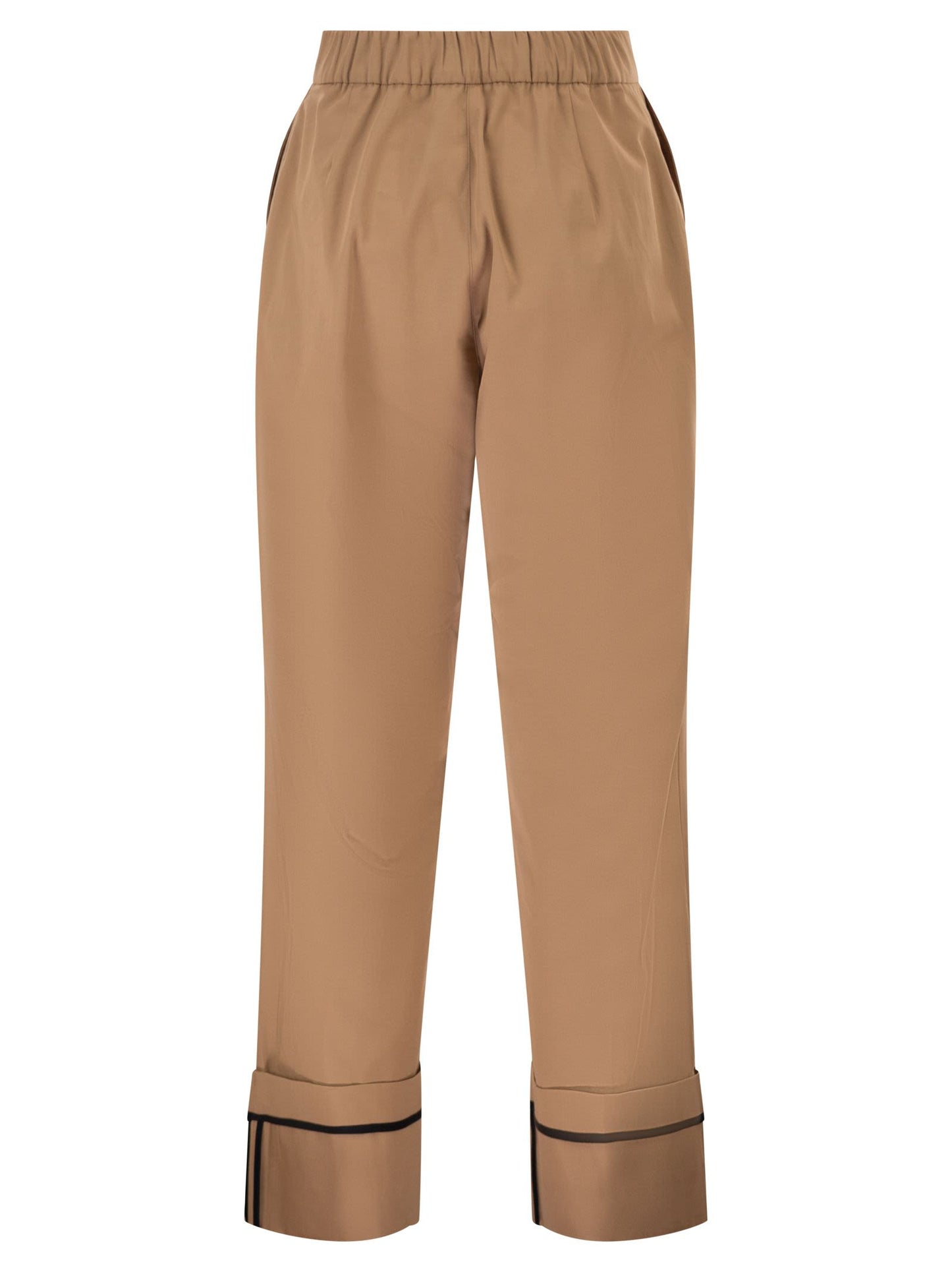 Herno Women Cotton Trousers With Maxi Turn-Ups HERNO