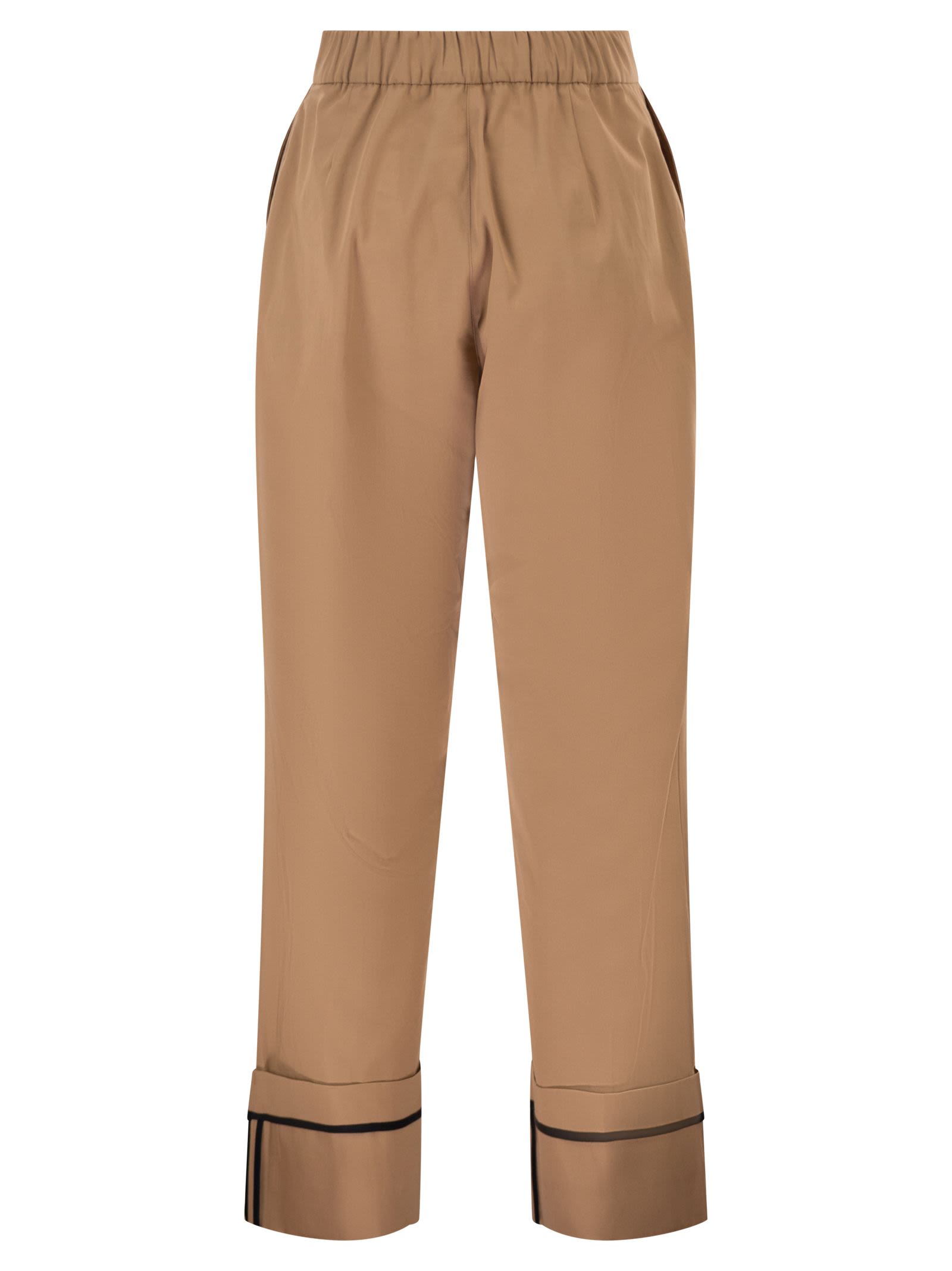 Herno Women Cotton Trousers With Maxi Turn-Ups HERNO