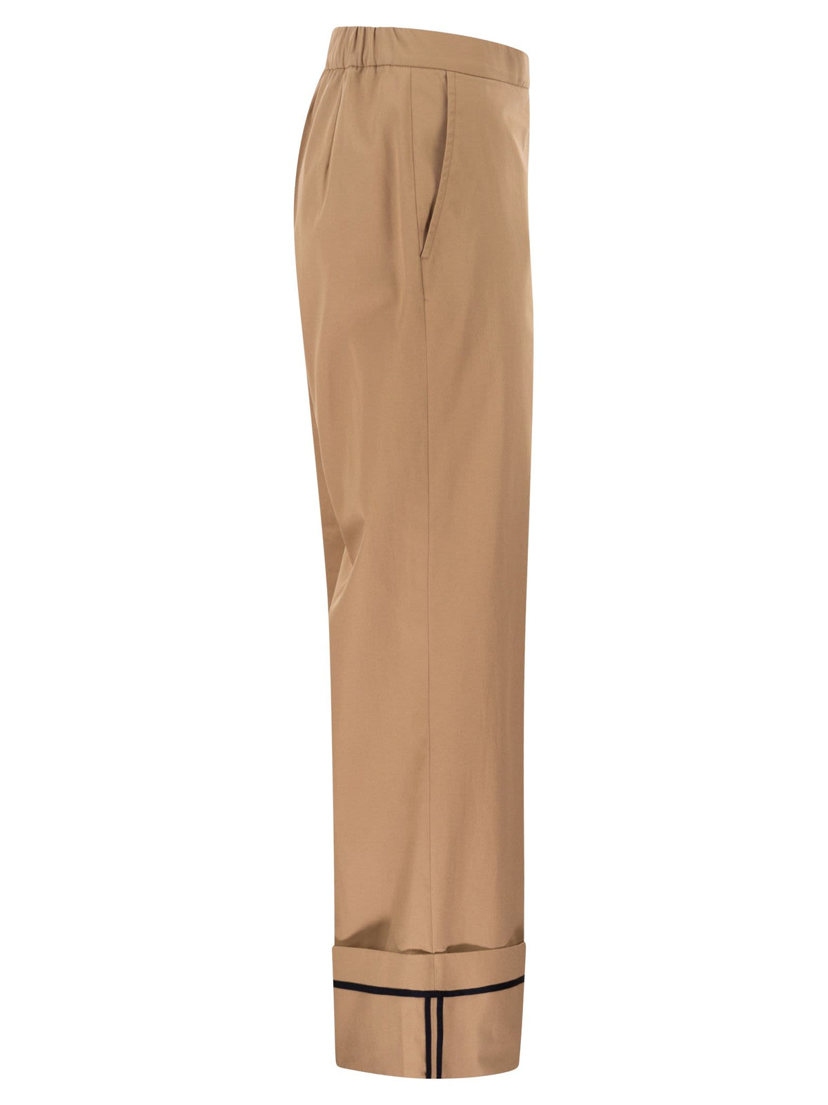 Herno Women Cotton Trousers With Maxi Turn-Ups HERNO