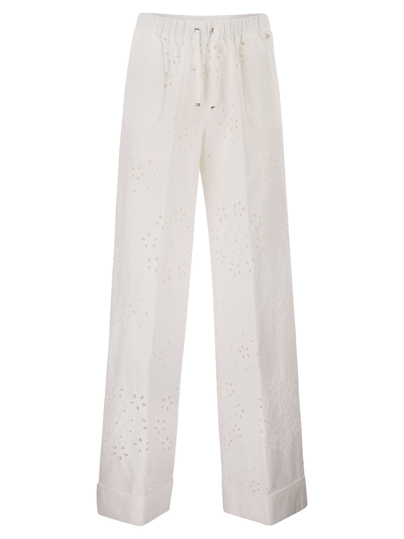 Herno Women Trousers With Broderie Anglaise Detailing HERNO