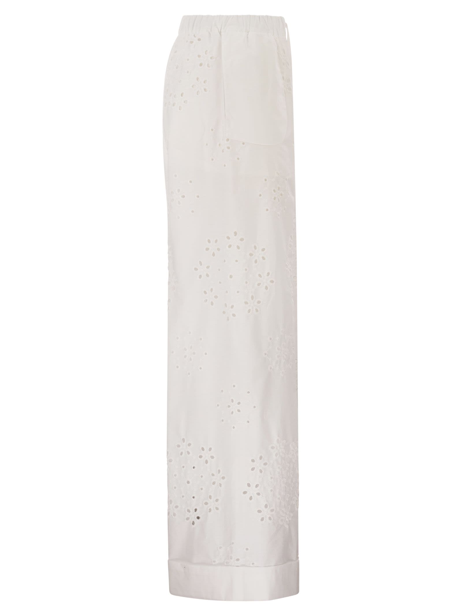 Herno Women Trousers With Broderie Anglaise Detailing HERNO