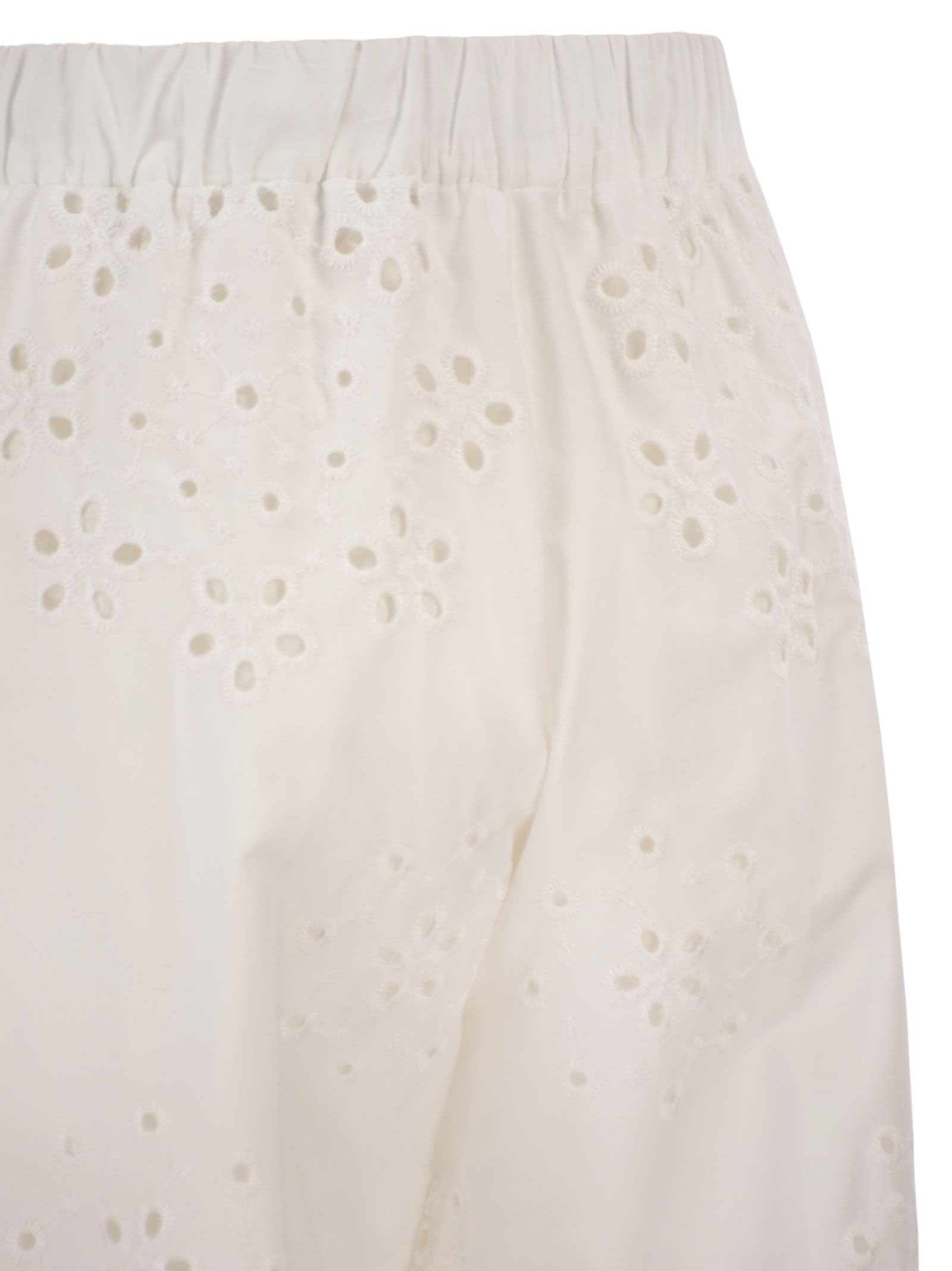Herno Women Trousers With Broderie Anglaise Detailing HERNO