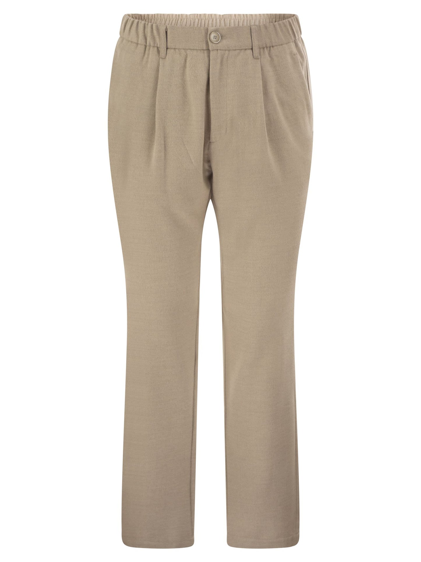 Herno Men Wool And Modal-Blend Trousers With Elasticated Waist HERNO