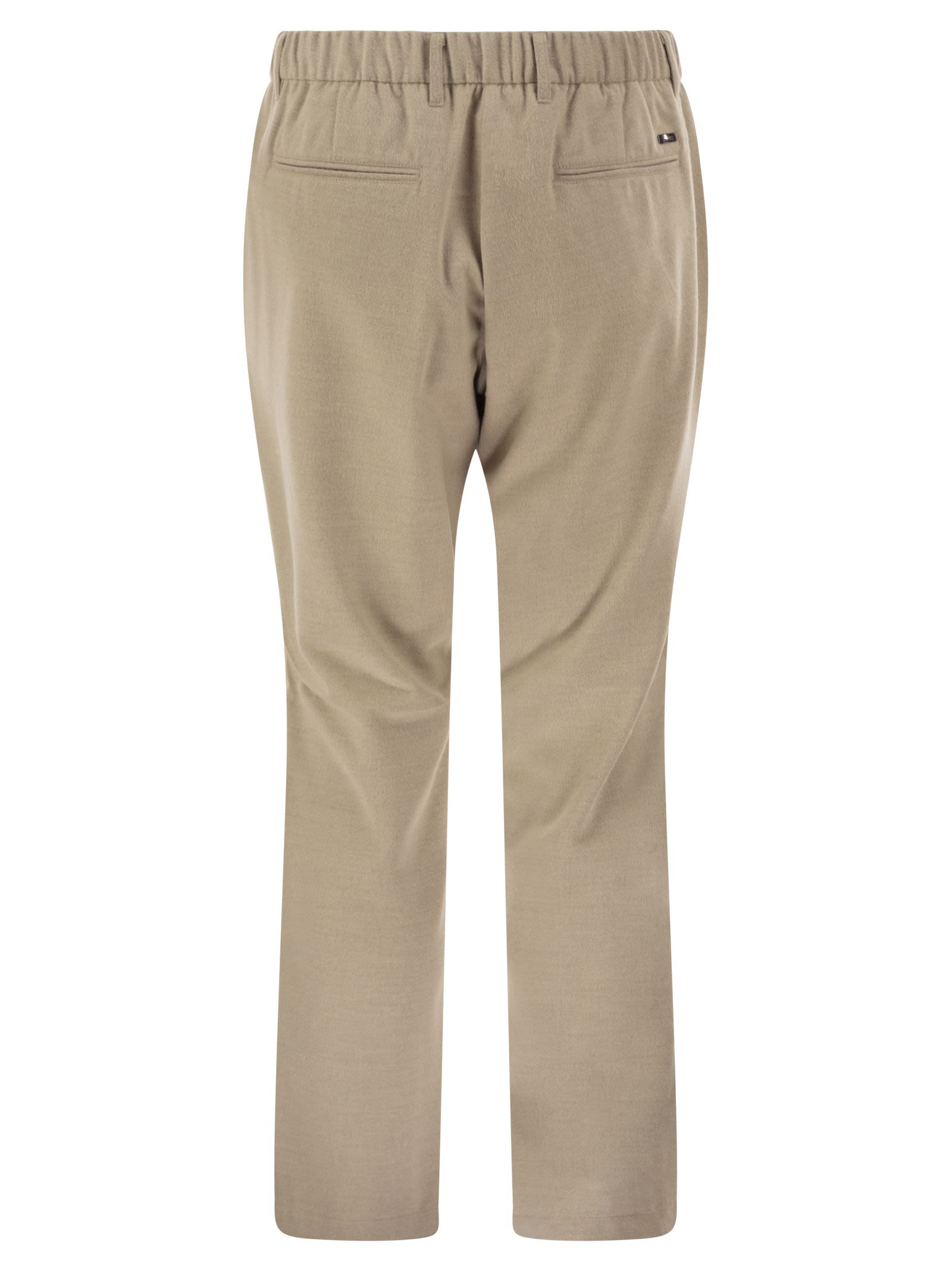 Herno Men Wool And Modal-Blend Trousers With Elasticated Waist HERNO