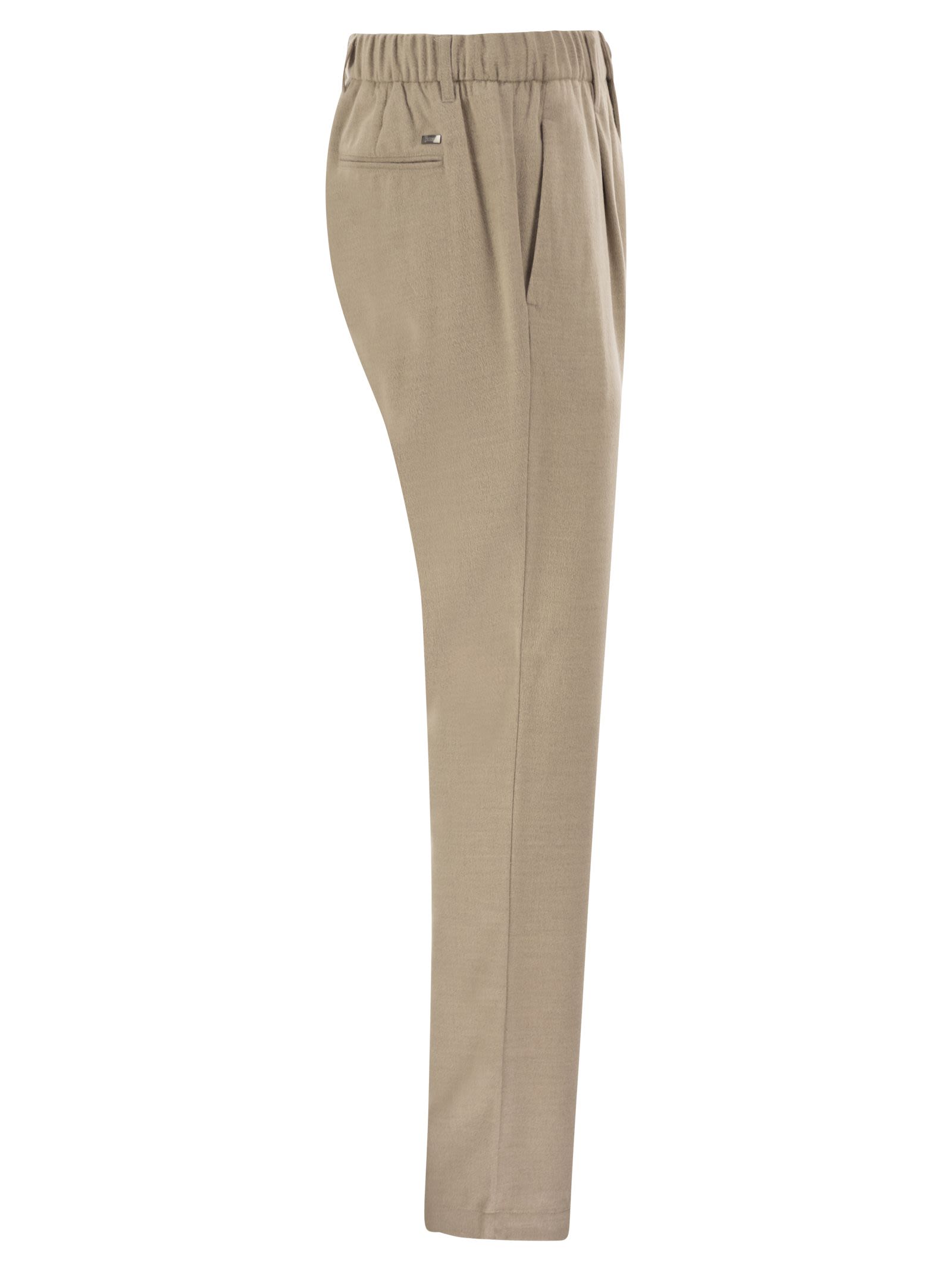 Herno Men Wool And Modal-Blend Trousers With Elasticated Waist HERNO