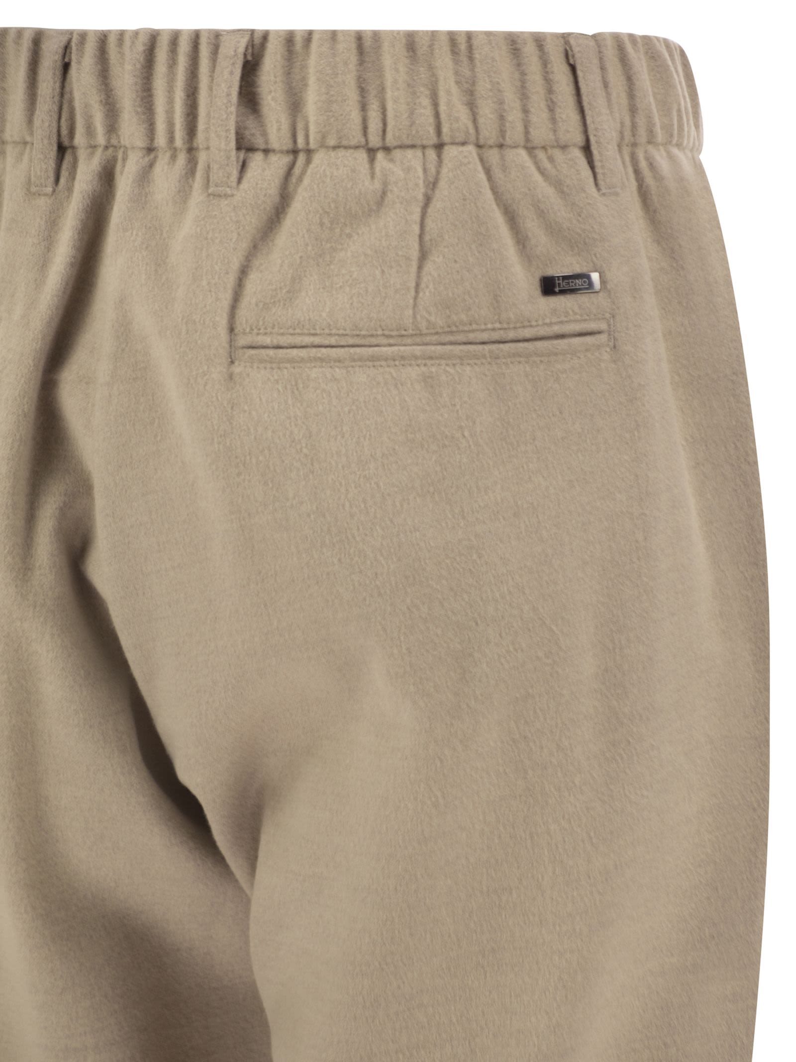 Herno Men Wool And Modal-Blend Trousers With Elasticated Waist HERNO
