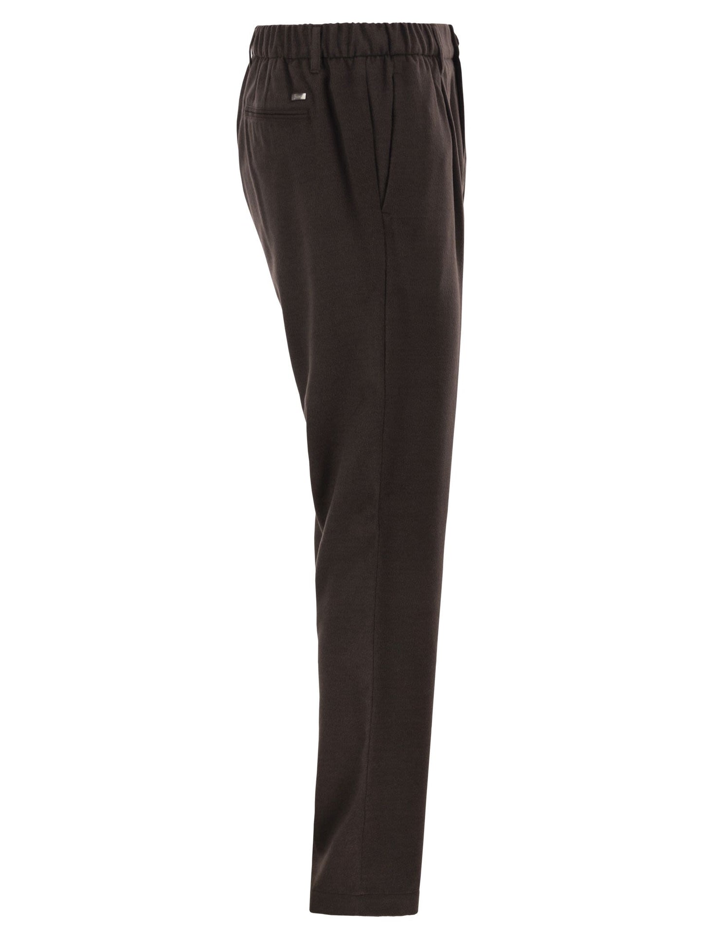Herno Men Wool And Modal-Blend Trousers With Elasticated Waist HERNO