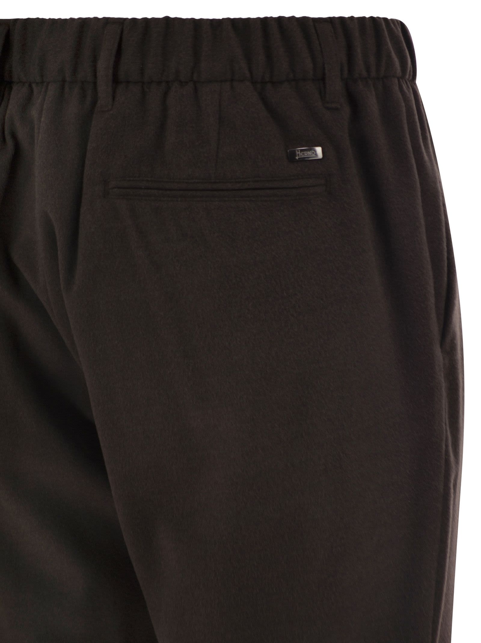 Herno Men Wool And Modal-Blend Trousers With Elasticated Waist HERNO