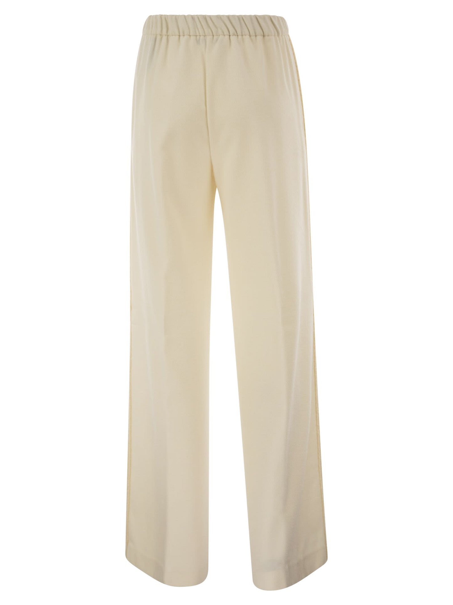 Herno Women Wide-Leg Flannel-Effect Trousers With Elasticated Waistband HERNO