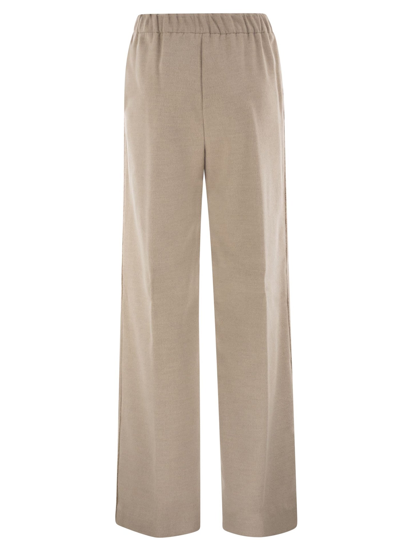 Herno Women Wide-Leg Flannel-Effect Trousers With Elasticated Waistband HERNO