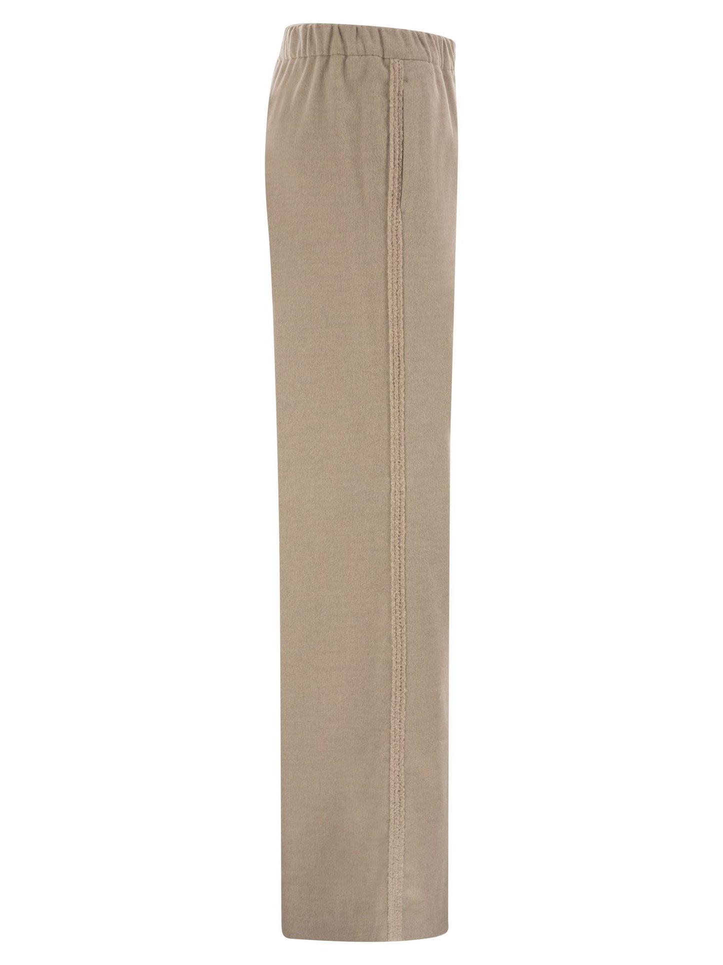 Herno Women Wide-Leg Flannel-Effect Trousers With Elasticated Waistband HERNO