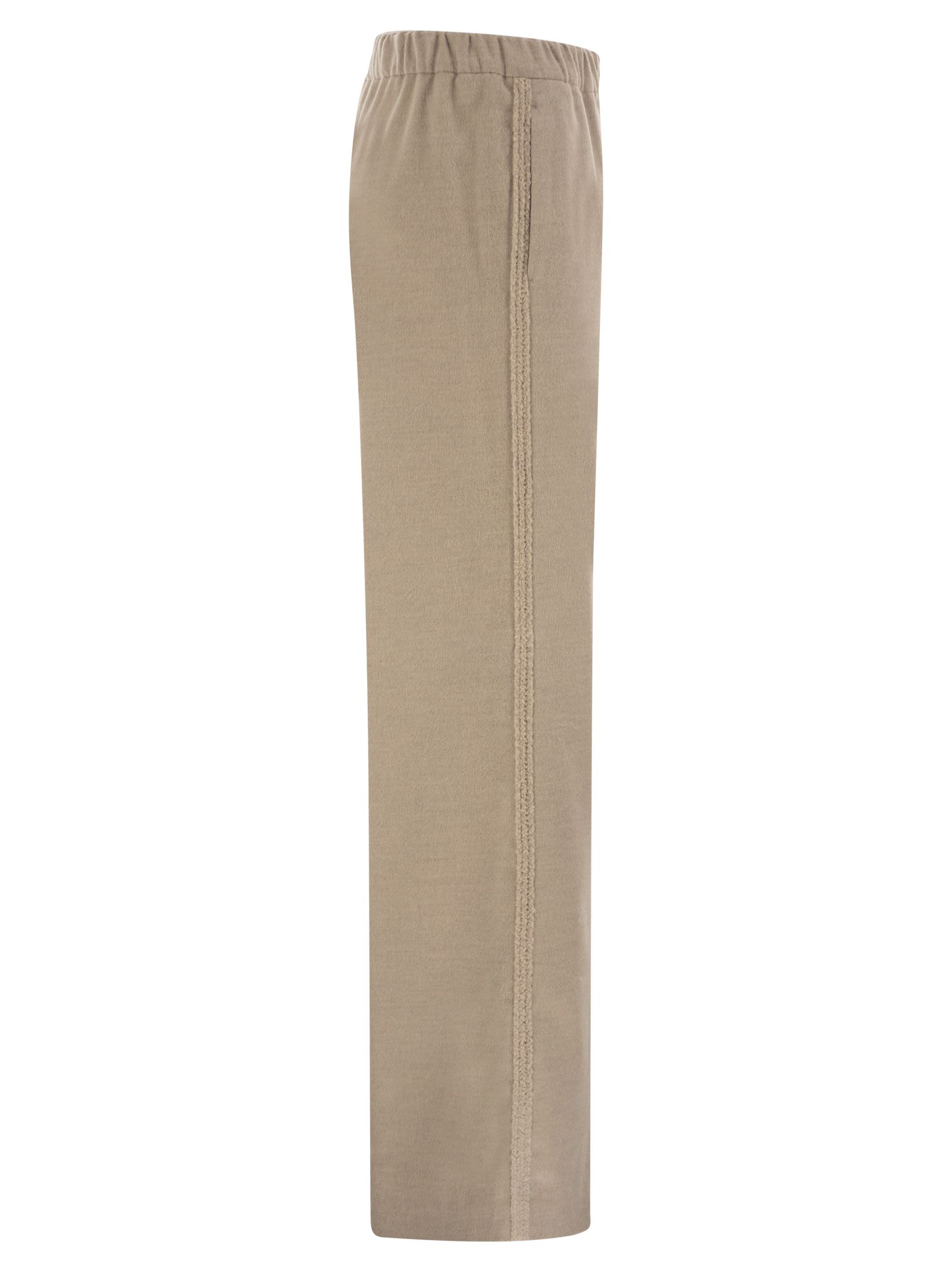 Herno Women Wide-Leg Flannel-Effect Trousers With Elasticated Waistband HERNO