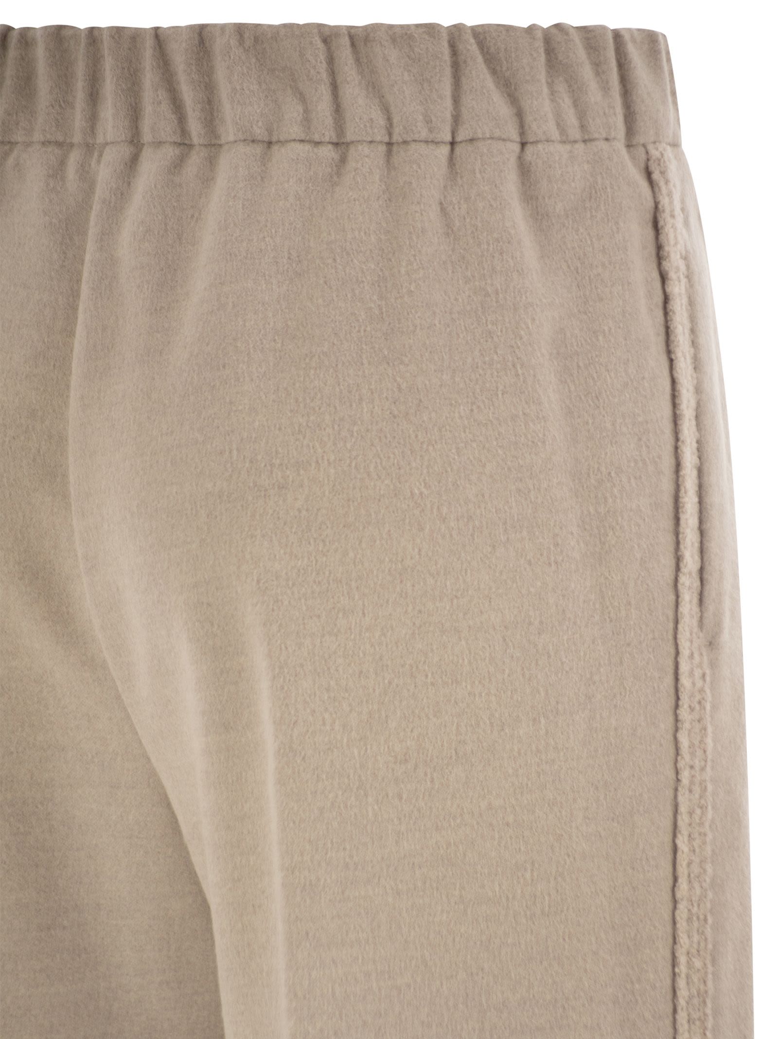 Herno Women Wide-Leg Flannel-Effect Trousers With Elasticated Waistband HERNO