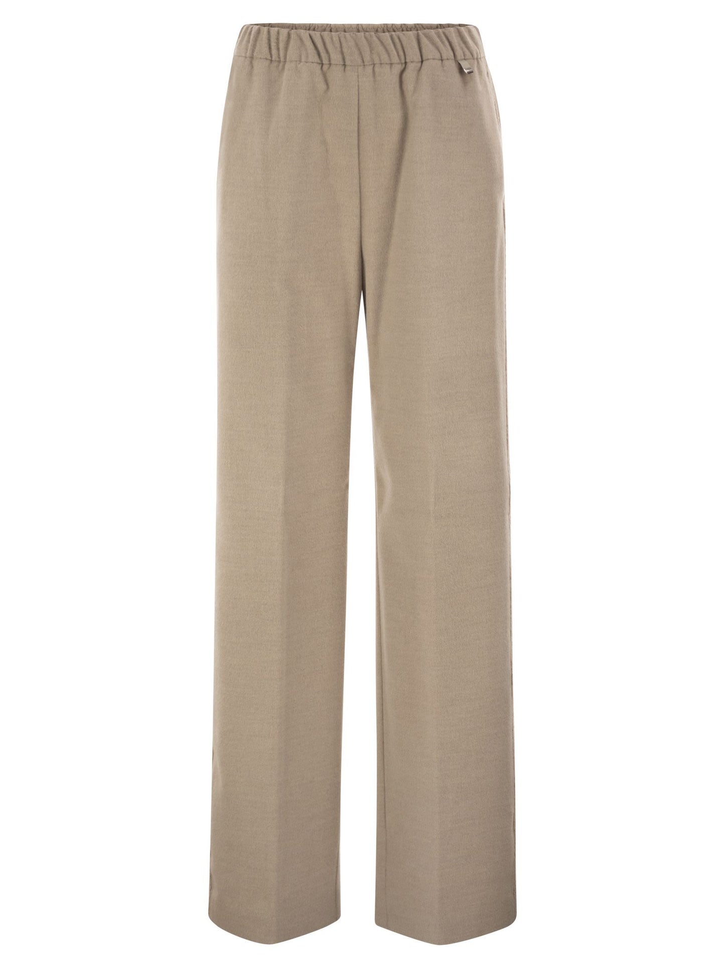 Herno Women Wide-Leg Flannel-Effect Trousers With Elasticated Waistband HERNO