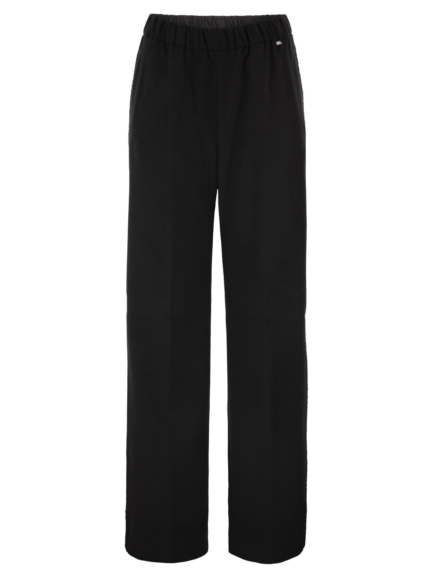 Herno Women Wide-Leg Flannel-Effect Trousers With Elasticated Waistband HERNO