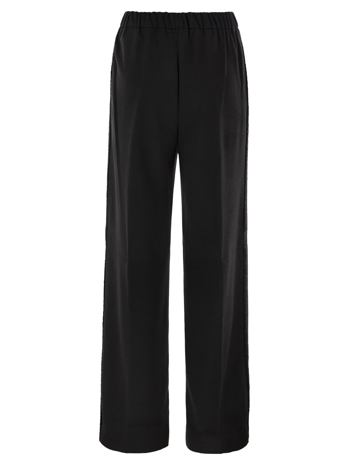Herno Women Wide-Leg Flannel-Effect Trousers With Elasticated Waistband HERNO
