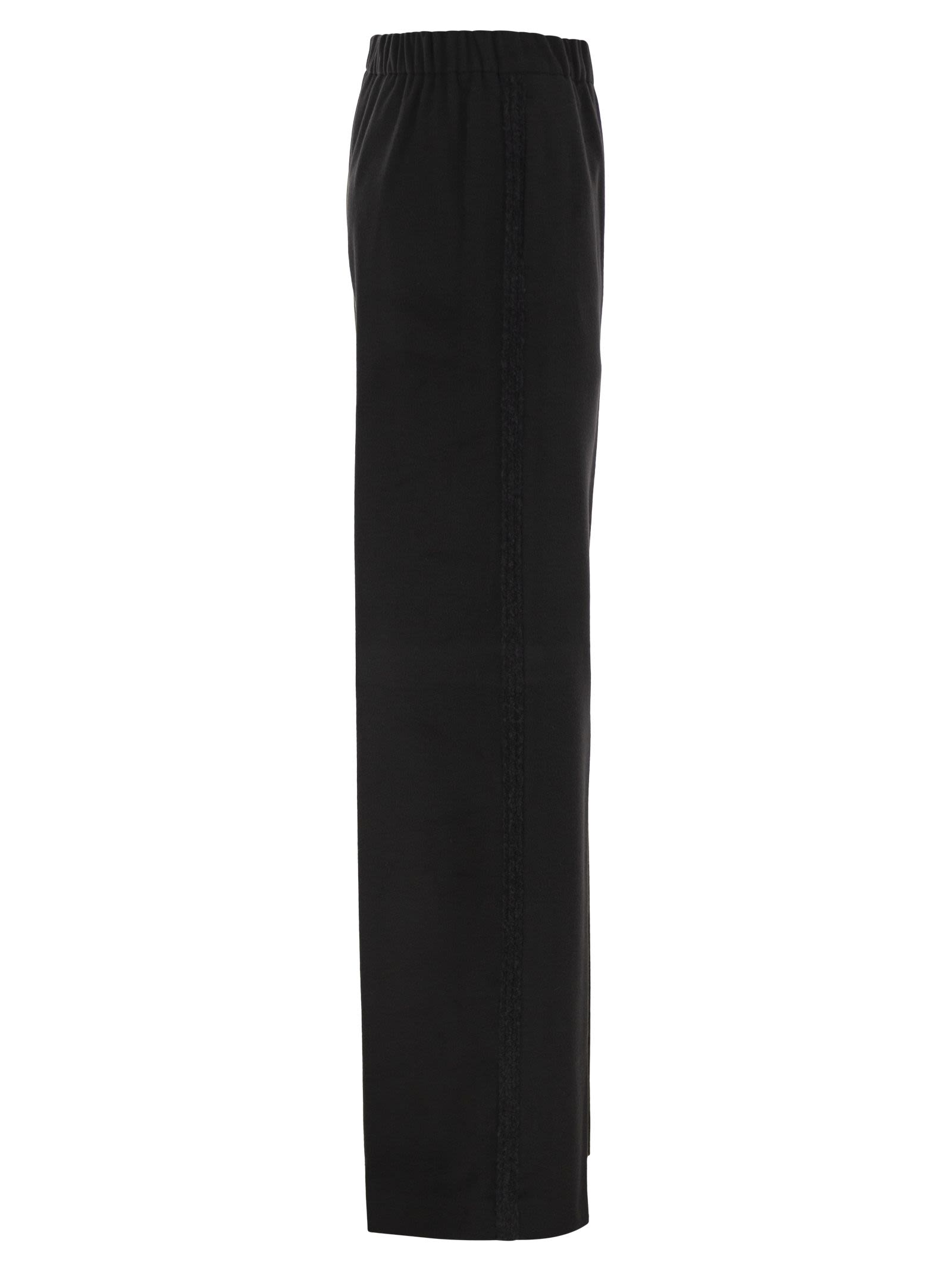Herno Women Wide-Leg Flannel-Effect Trousers With Elasticated Waistband HERNO
