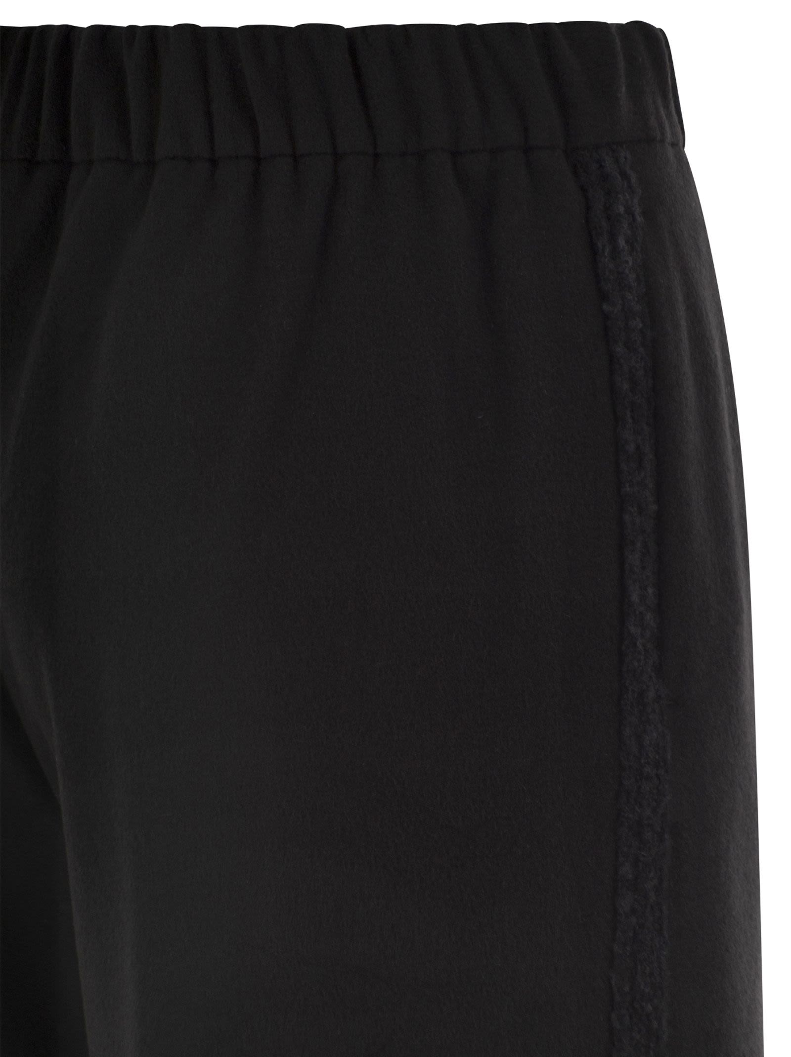 Herno Women Wide-Leg Flannel-Effect Trousers With Elasticated Waistband HERNO
