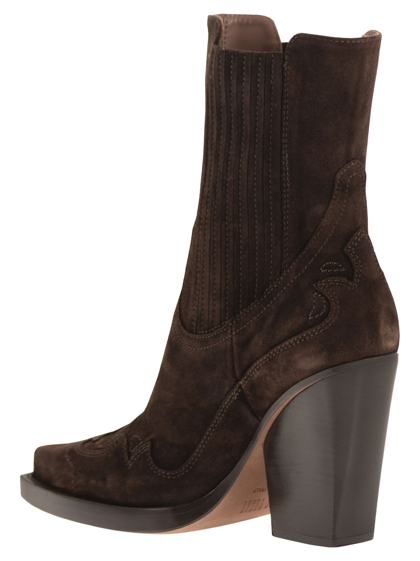 Paris Texas Women Dallas Embroidered Ankle Boot 100 - Suede Western Ankle Boots