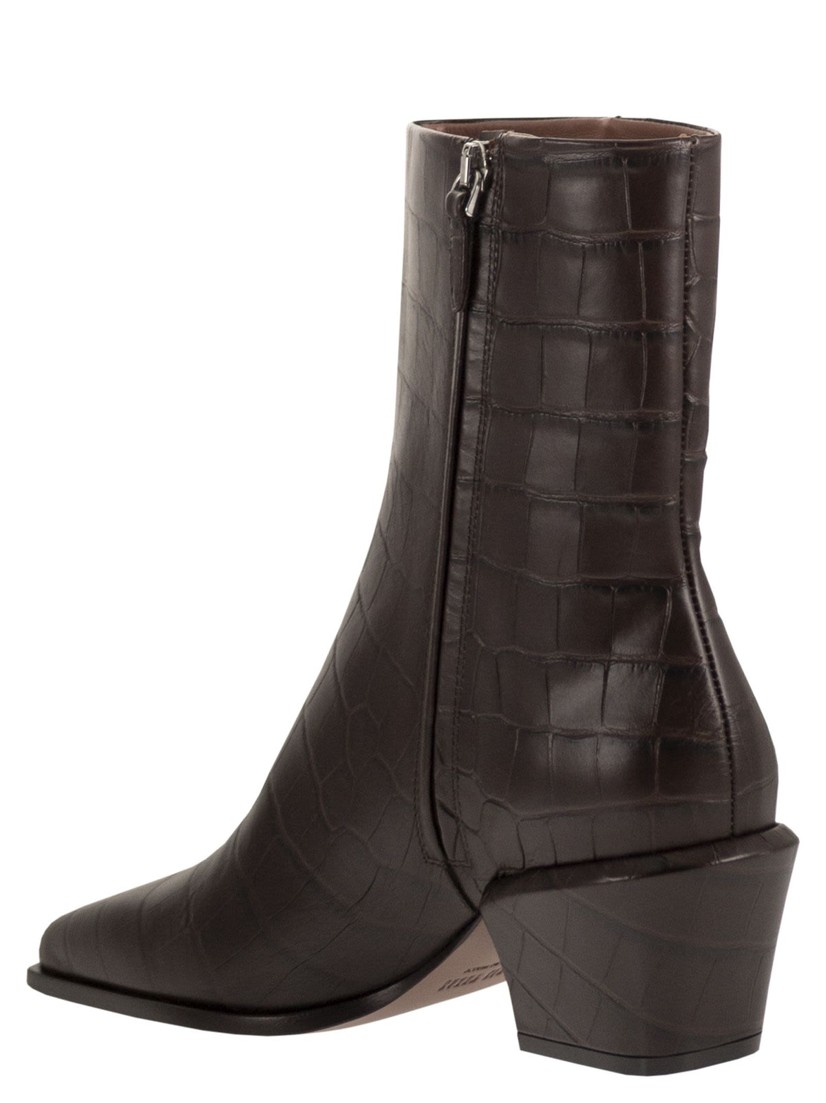 Paris Texas Women Bettina Ankle Boot 50 - Crocodile-Effect Calfskin Ankle Boots PARIS TEXAS