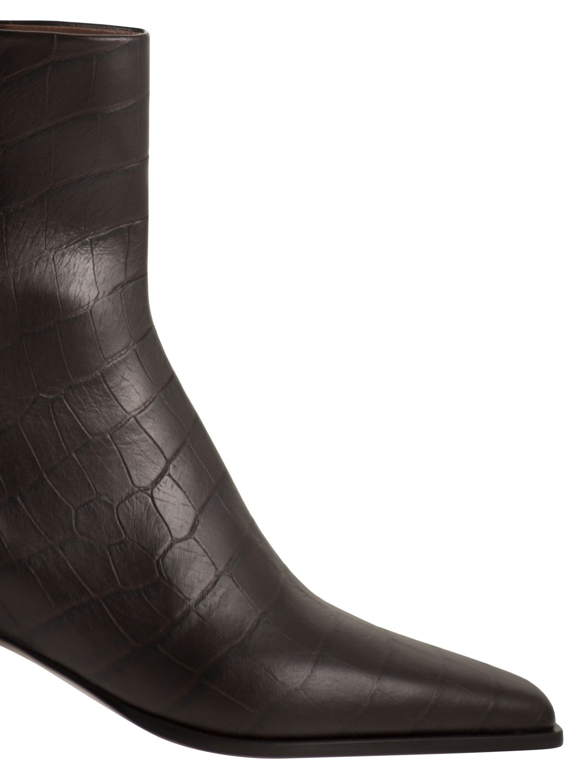 Paris Texas Women Bettina Ankle Boot 50 - Crocodile-Effect Calfskin Ankle Boots PARIS TEXAS