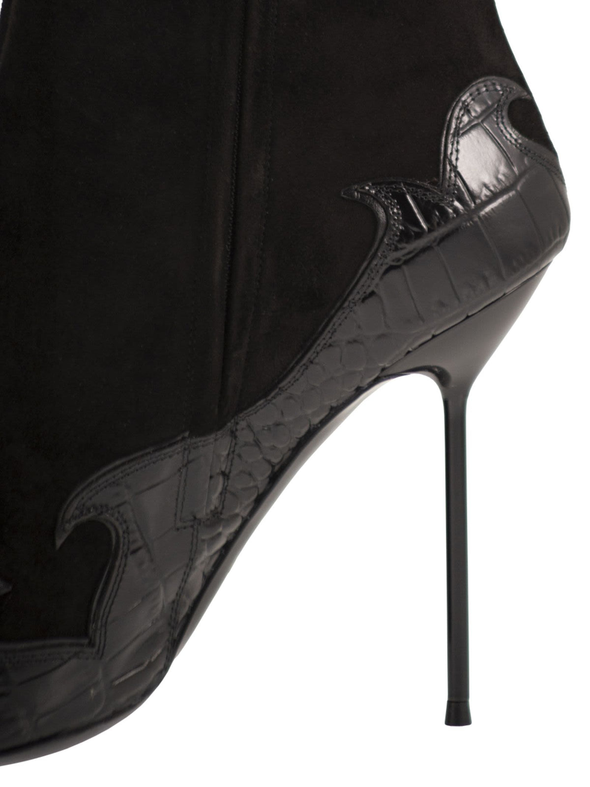 Paris Texas Women Lidia Queen Of Hearts Ankle Boot 105 - Suede And Crocodile-Effect Leather Ankle Boots PARIS TEXAS