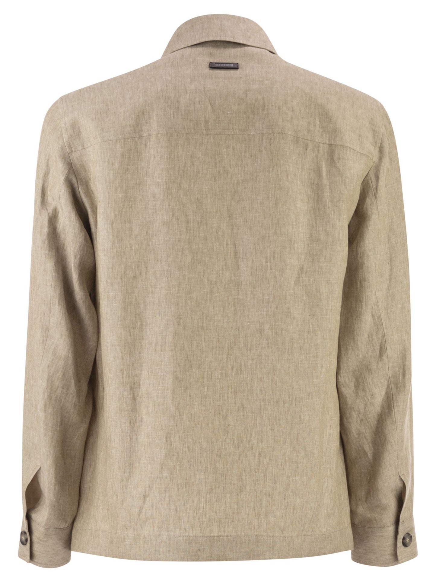 Peserico Men Lightweight Pure Linen Jacket With Patch Pockets PESERICO