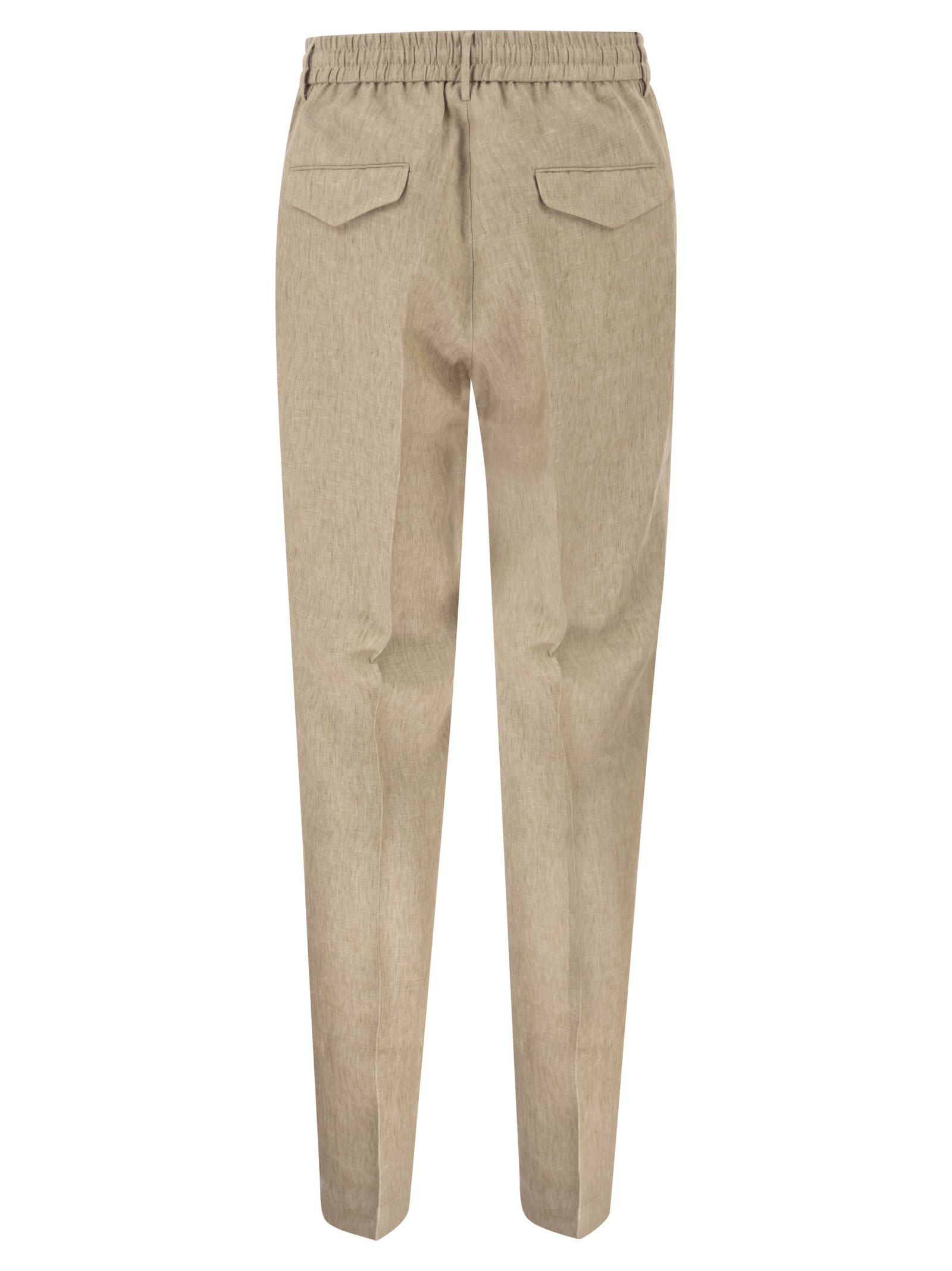 Peserico Men Linen Trousers With Drawstring Waist And Tailored Silhouette PESERICO