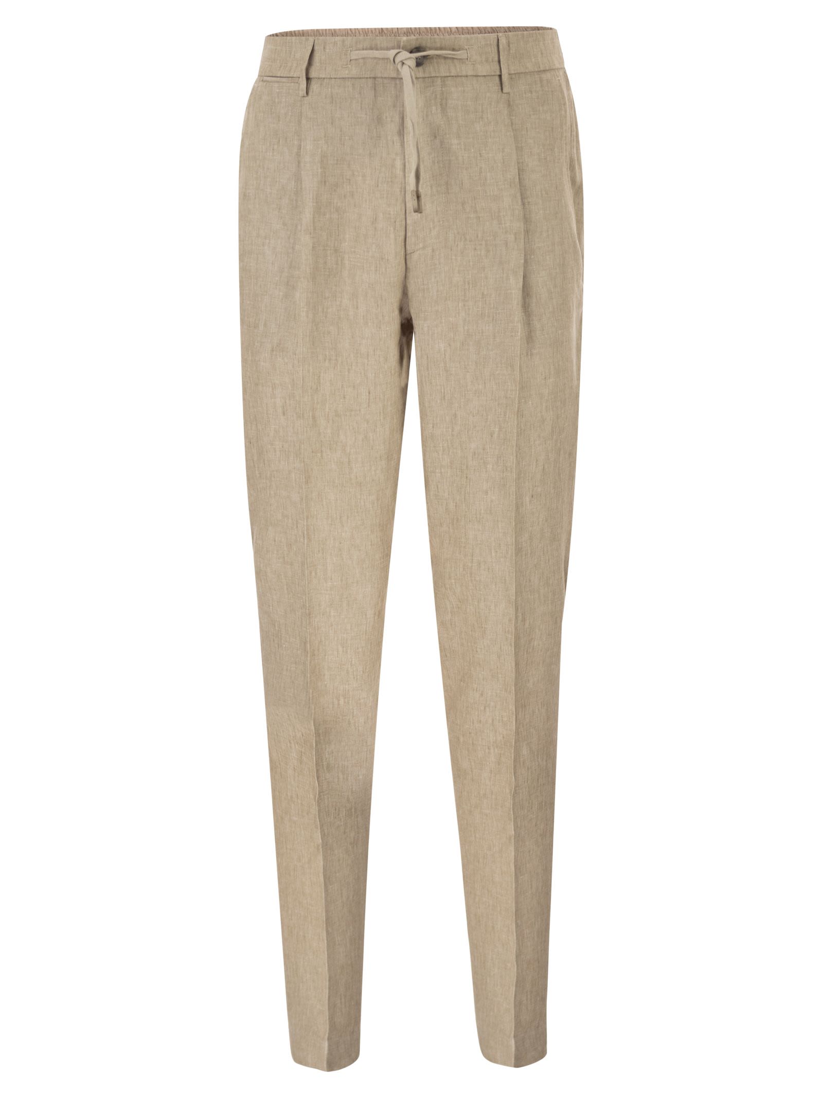 Peserico Men Linen Trousers With Drawstring Waist And Tailored Silhouette PESERICO