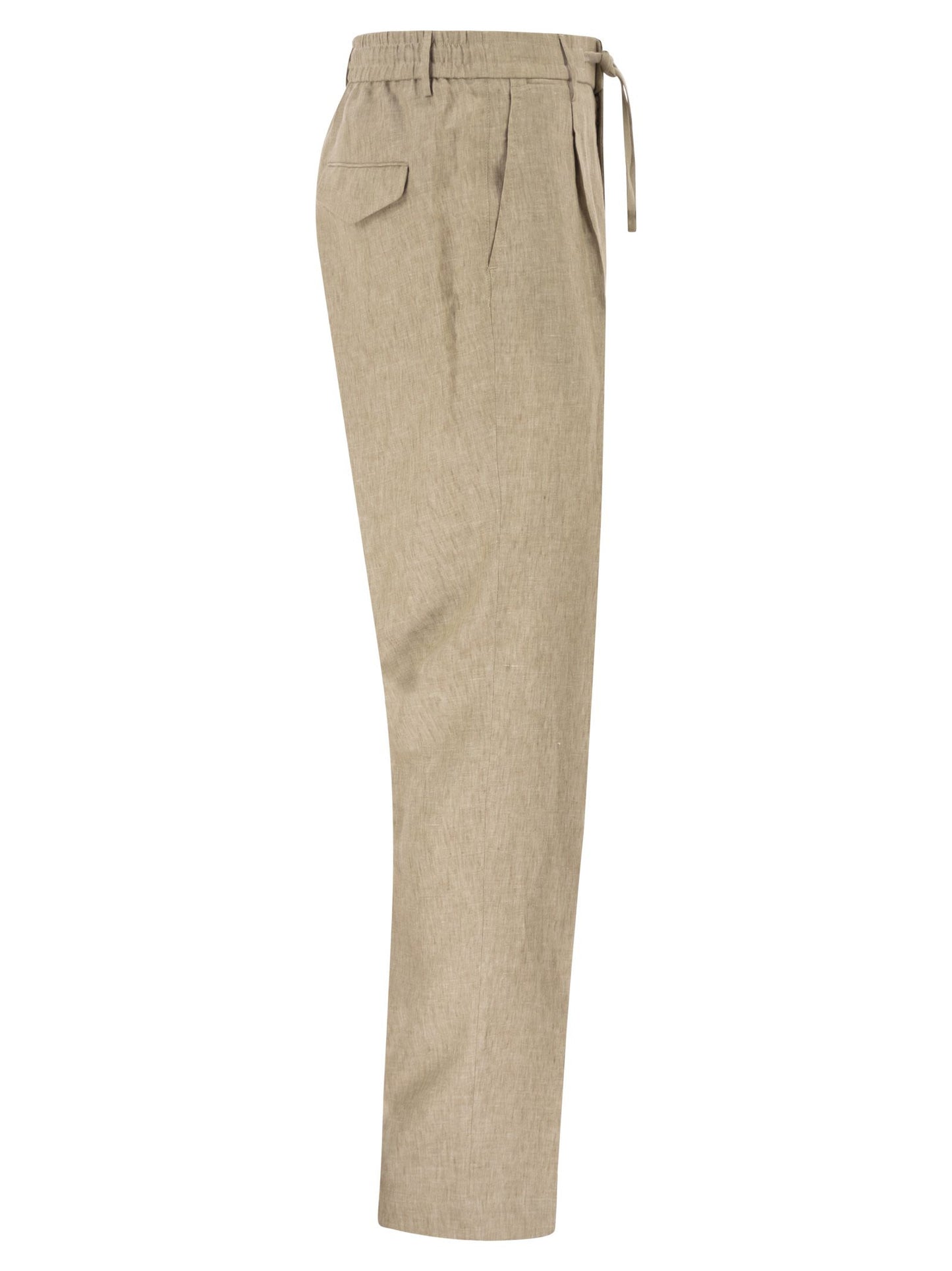 Peserico Men Linen Trousers With Drawstring Waist And Tailored Silhouette PESERICO