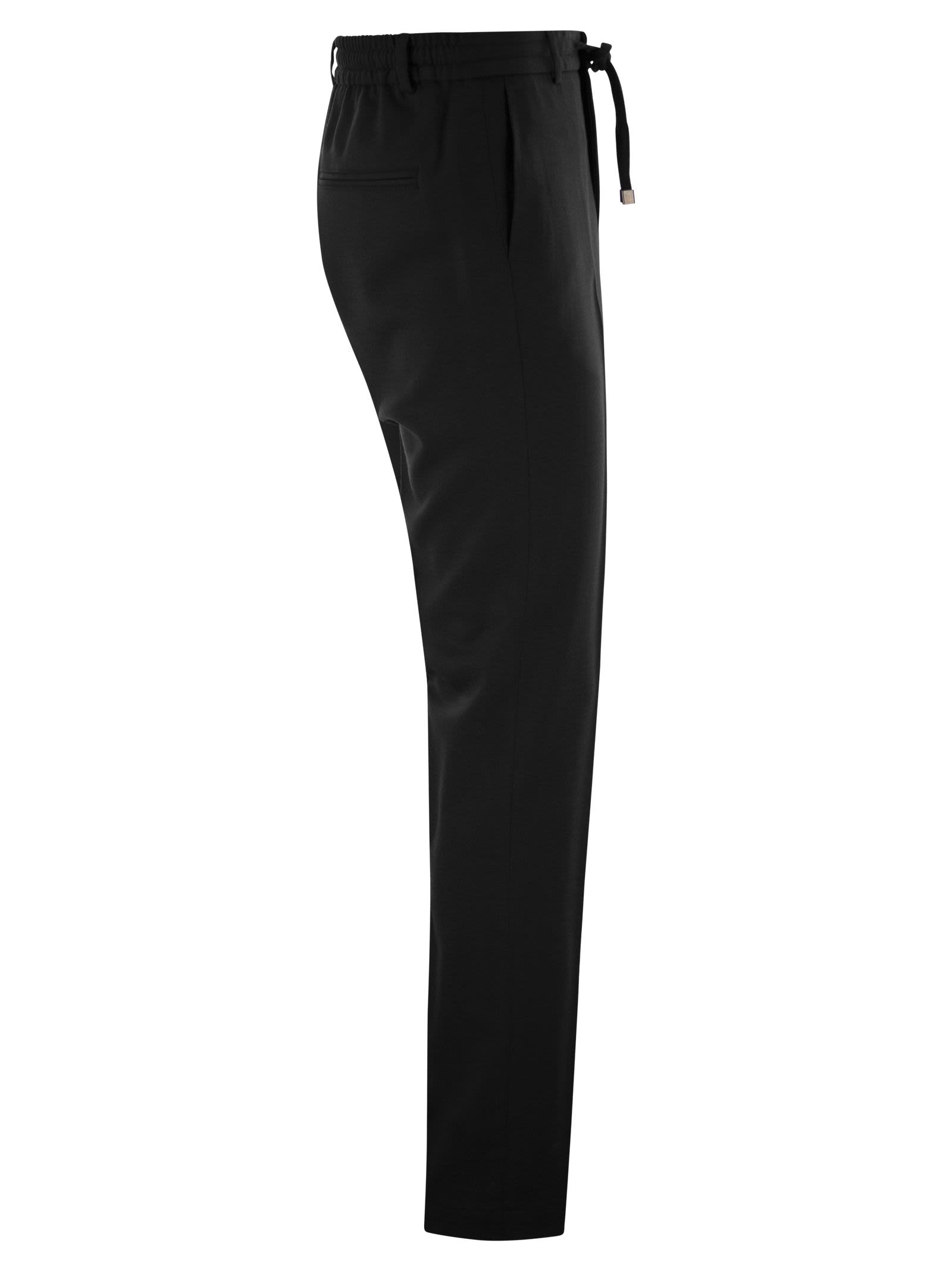 Peserico Men Wool-Blend Flannel Trousers PESERICO