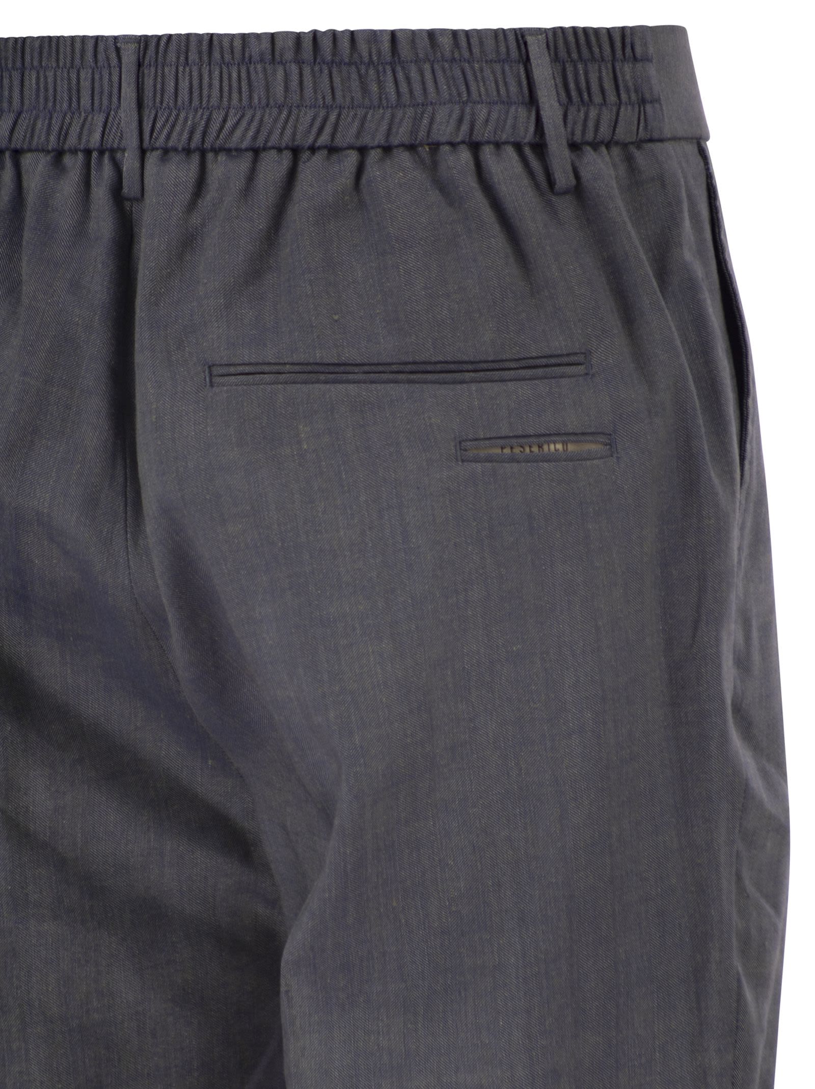 Peserico Men Linen And Wool Blend Tailored Trousers PESERICO