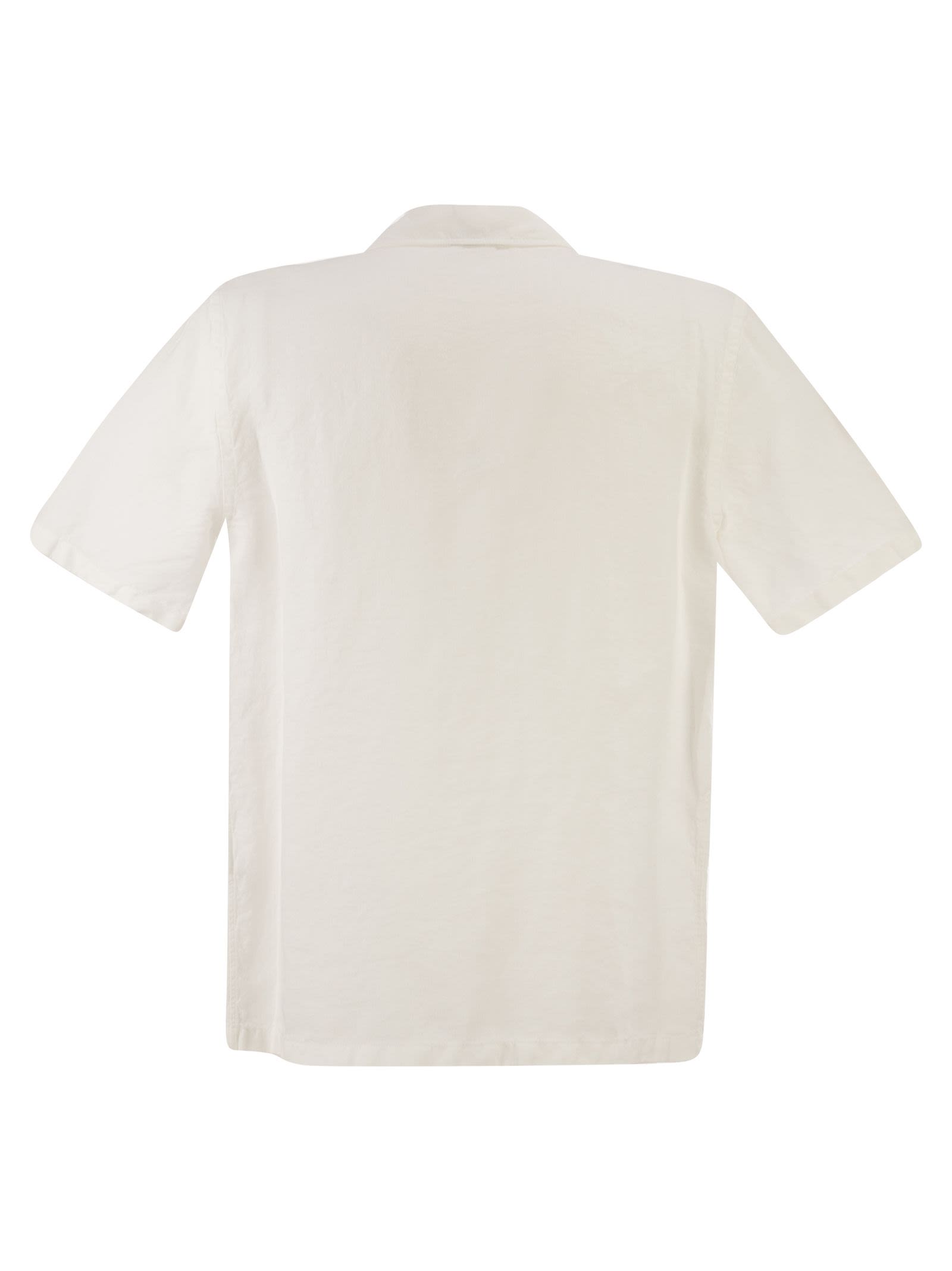 Peserico Men Lightweight Linen Bowling Shirt PESERICO