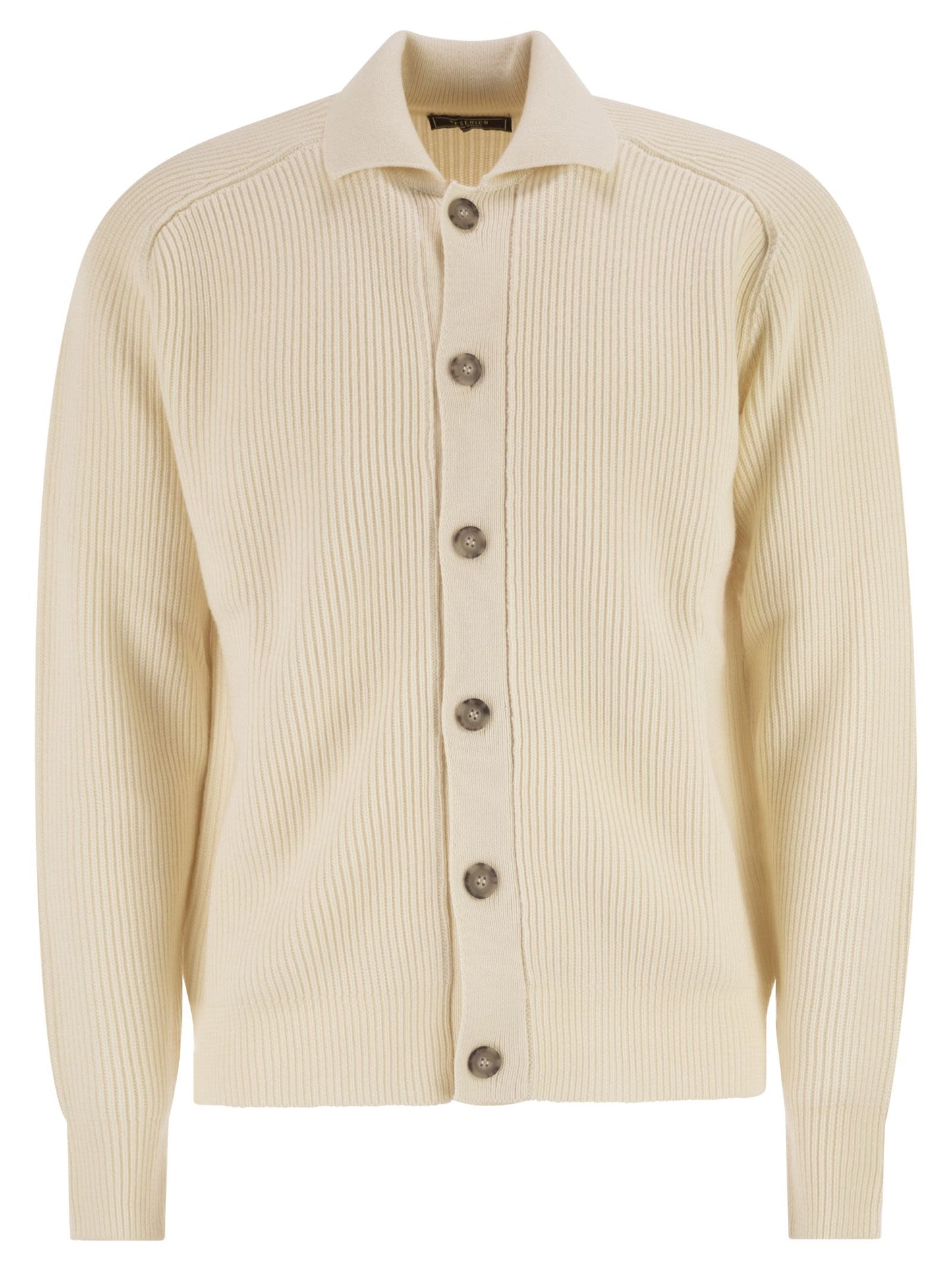 Peserico Men English Ribbed Wool Cardigan PESERICO